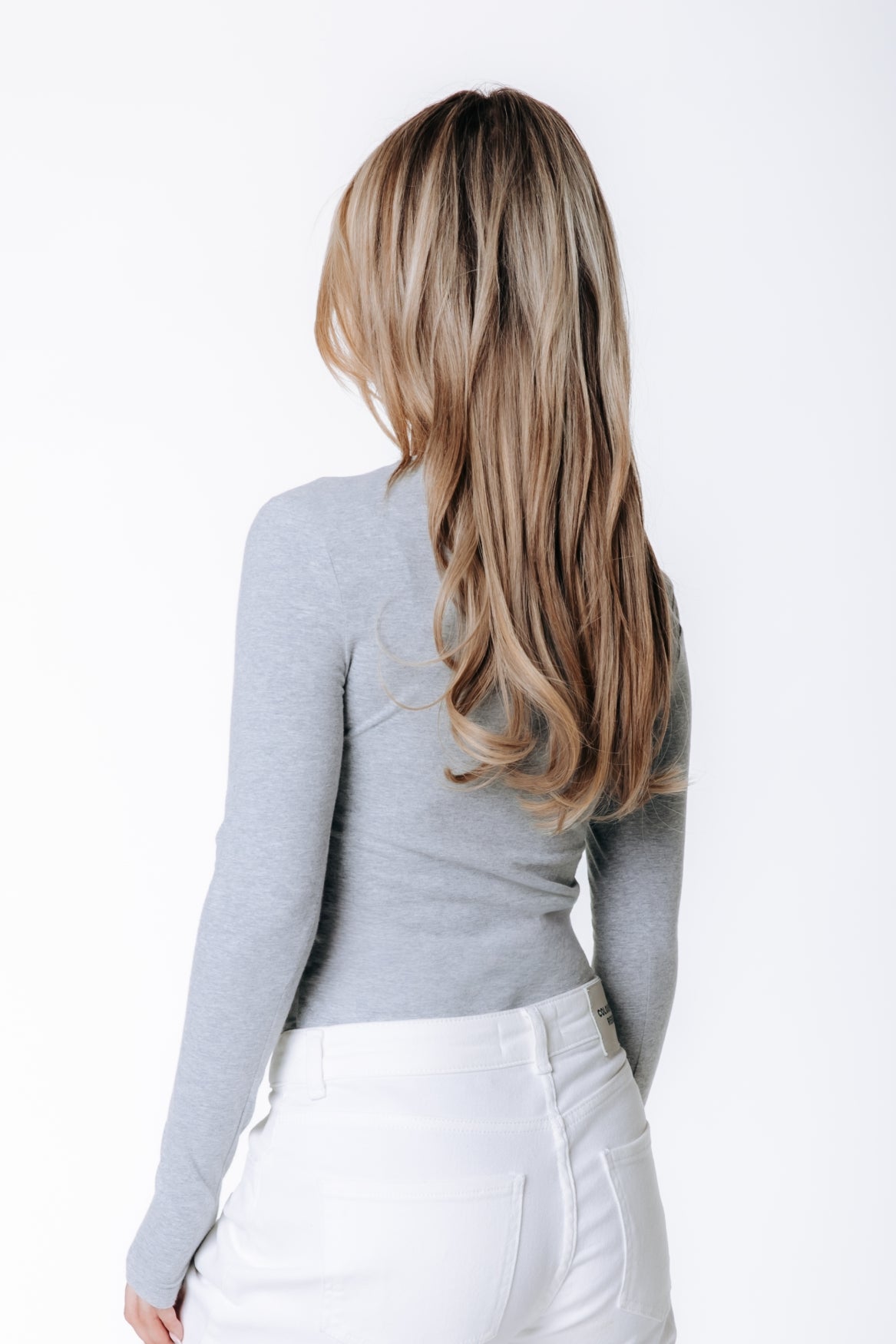 Fitted Wideneck Top | Medium grey melange
