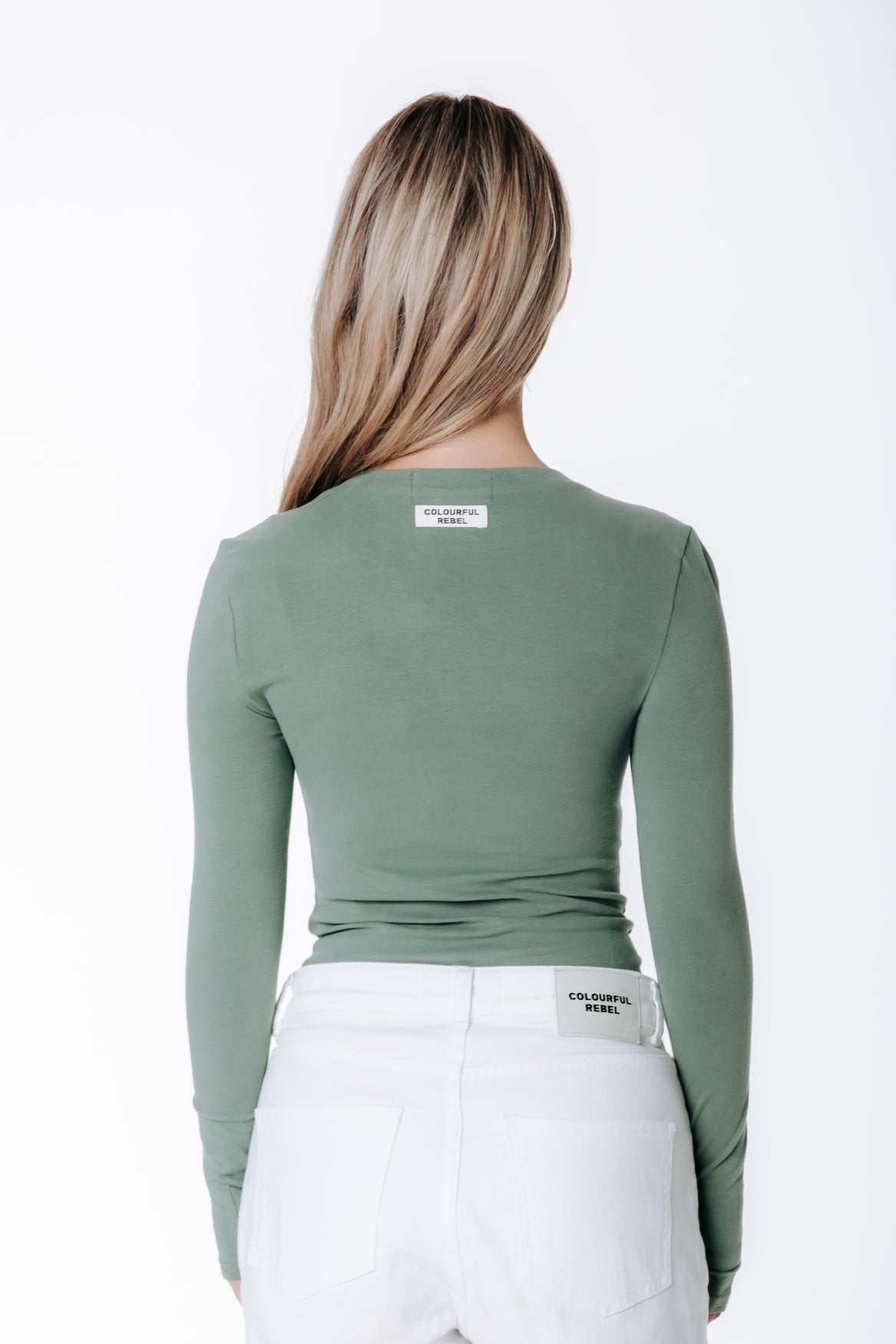 Fitted Wideneck Top | Olive Green