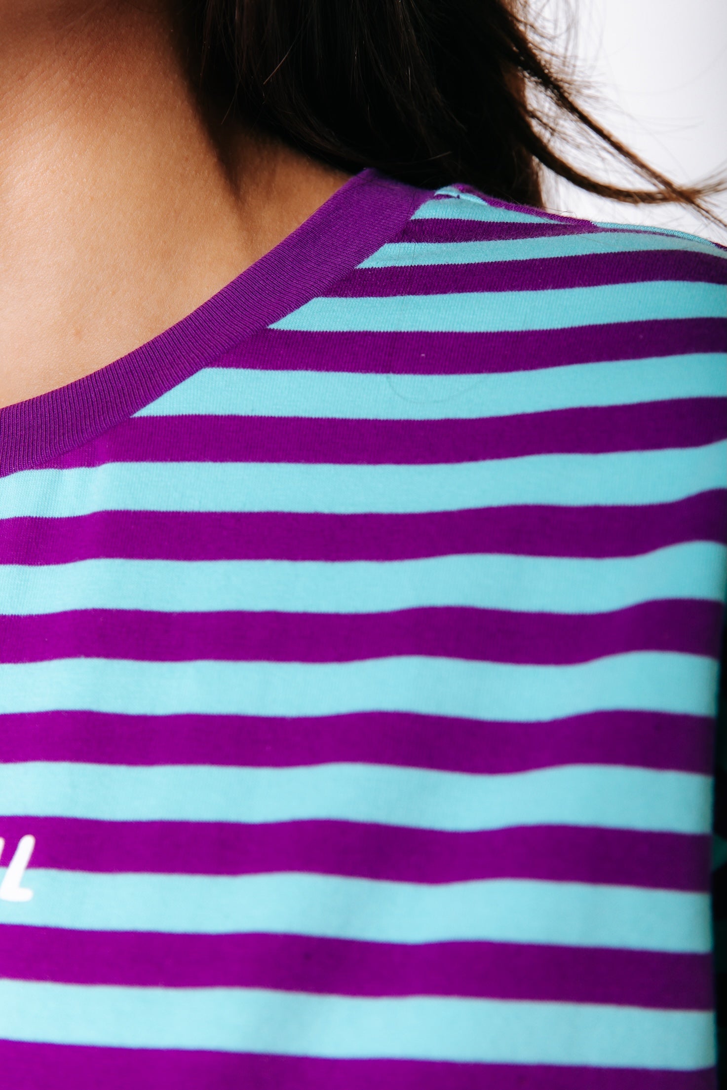 Striped Logo T-shirt | Blue/Purple