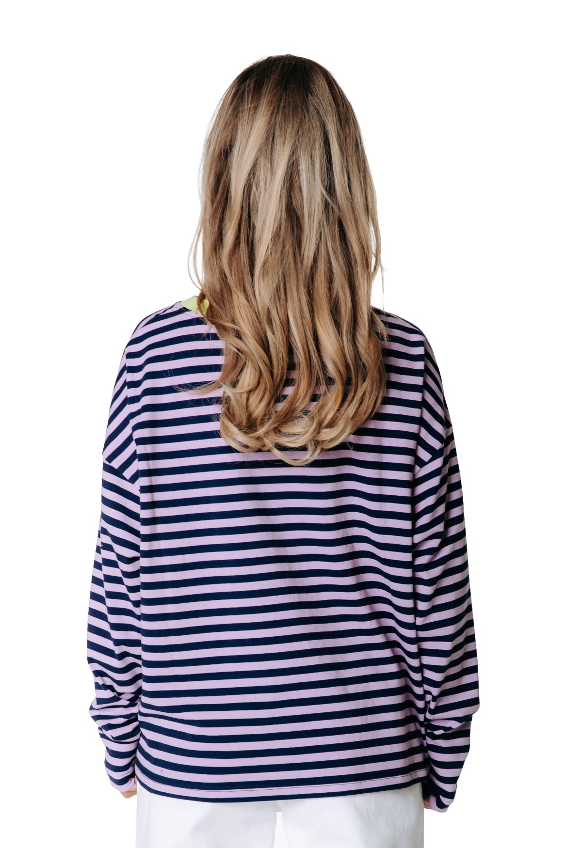 Two Colored Striped Longsleeve | Pink / Navy