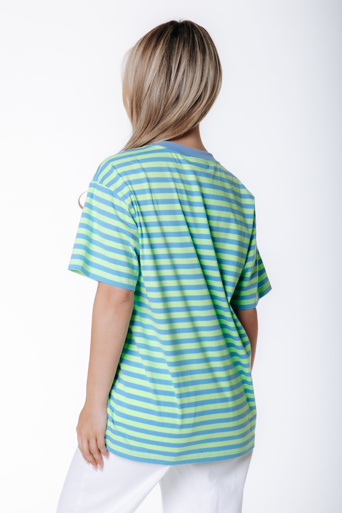 Striped Logo T-shirt | Green / Blue