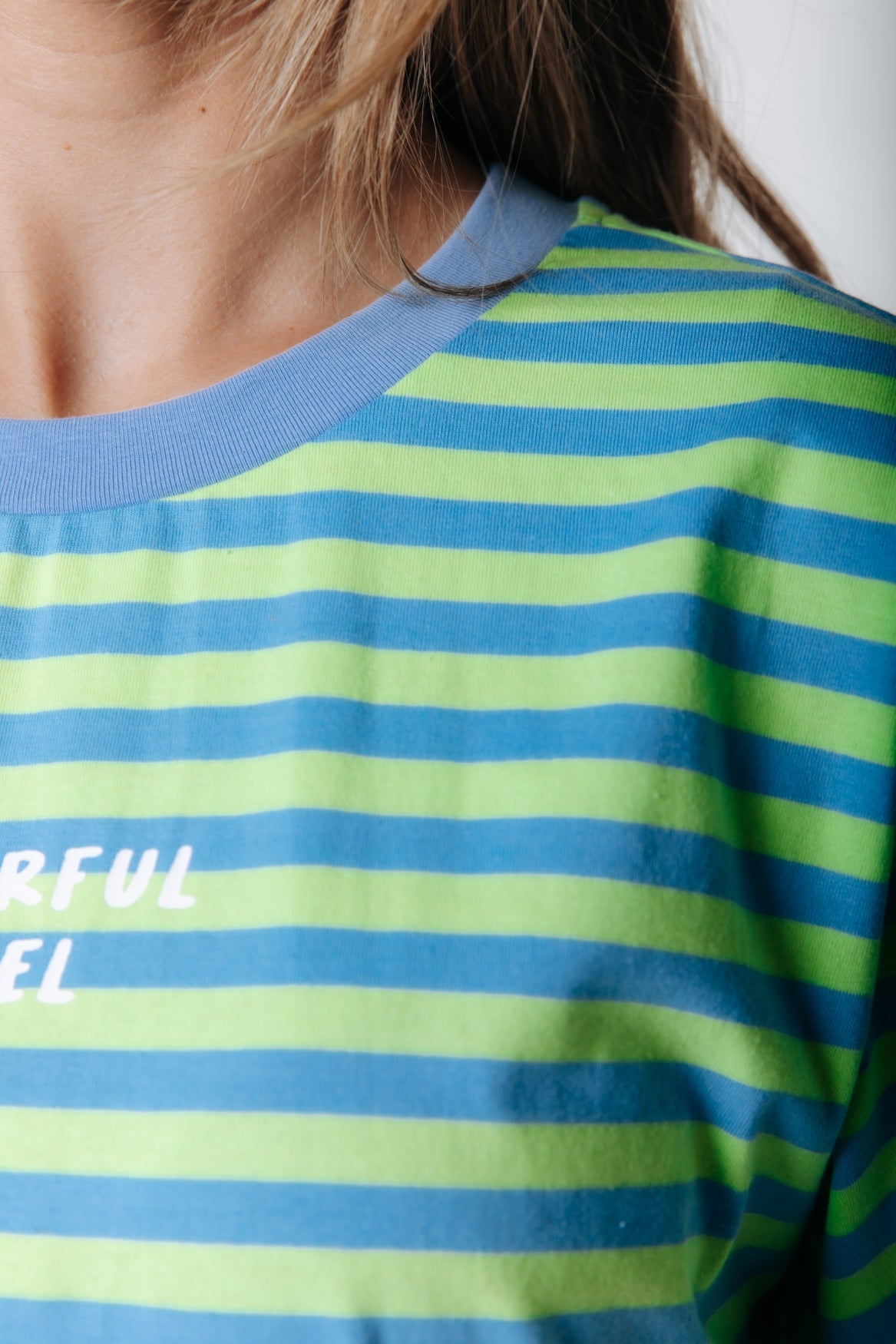 Striped Logo T-shirt | Green / Blue