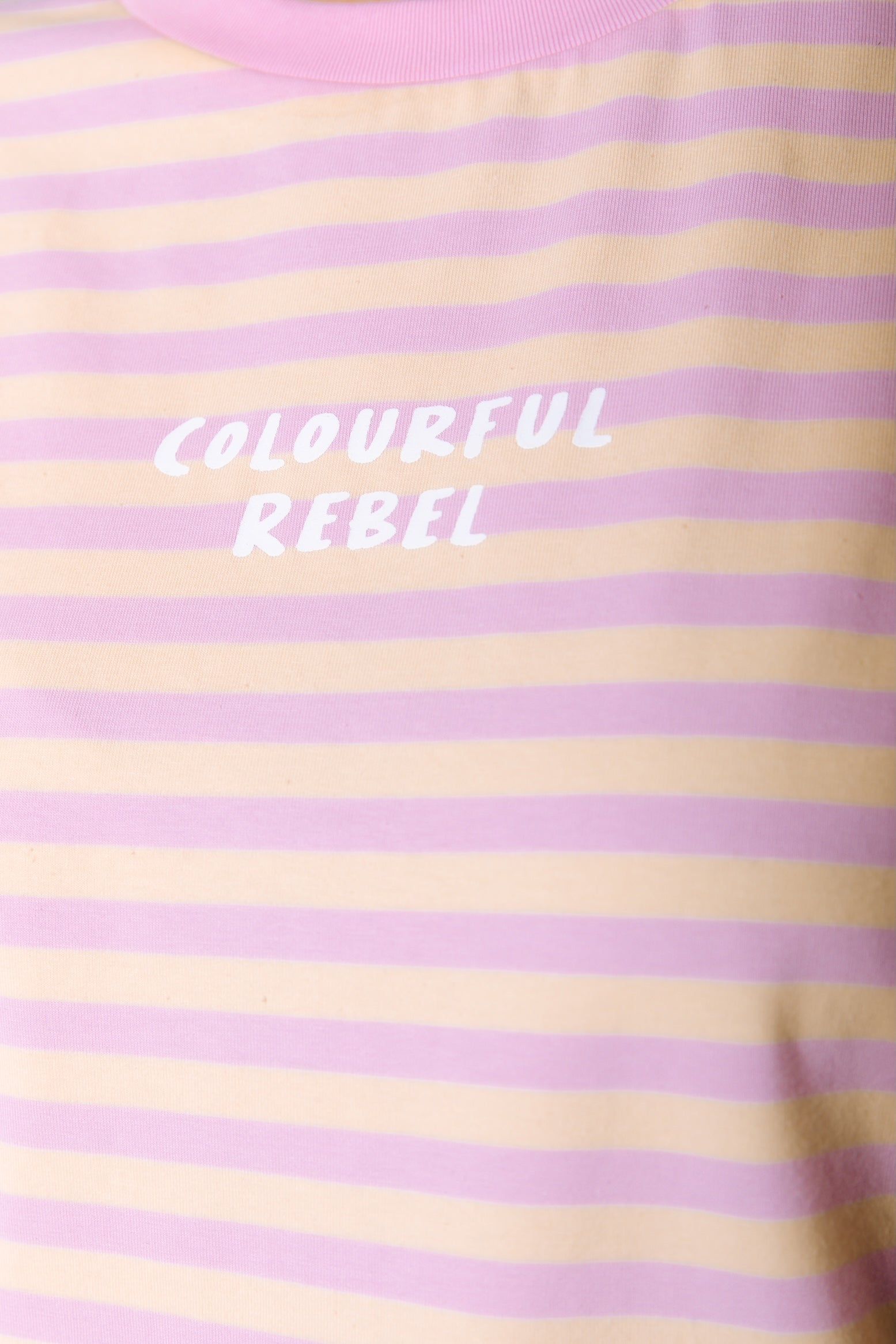 Striped Logo T-shirt | Pink / Yellow