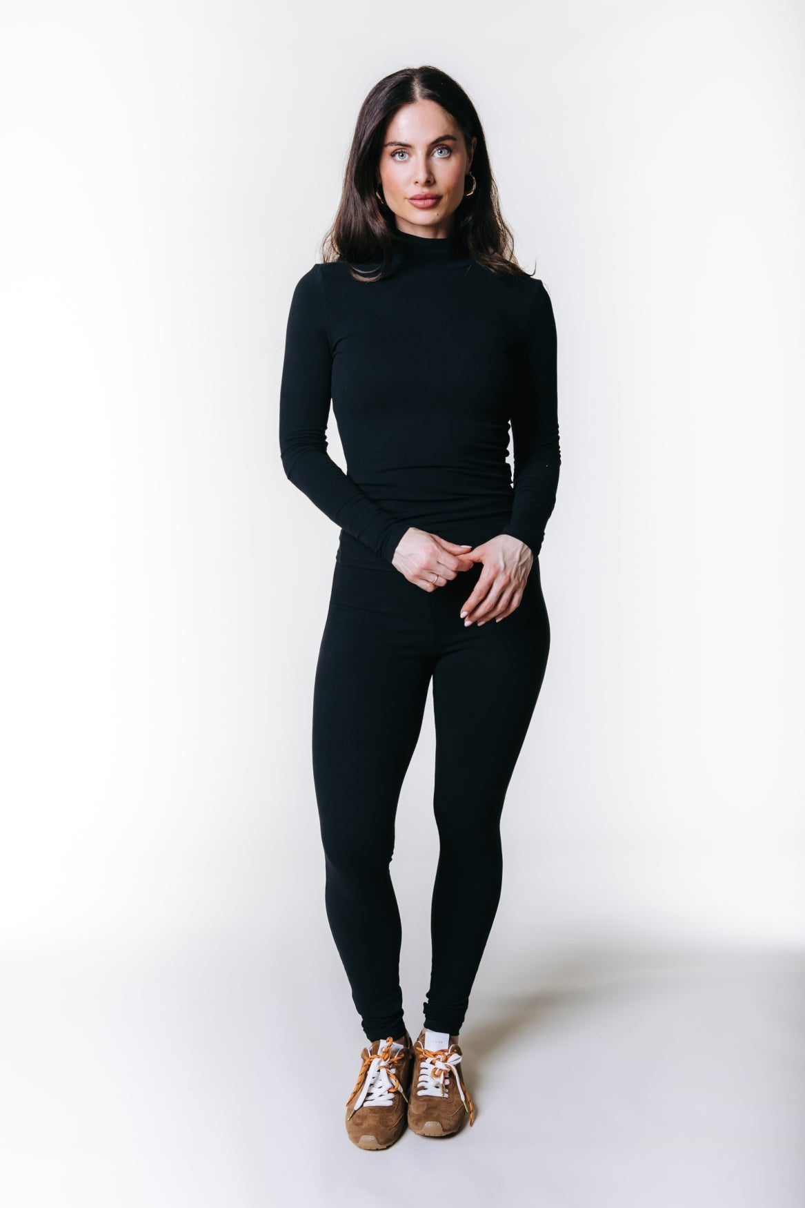 Fitted Turtleneck Top | Black