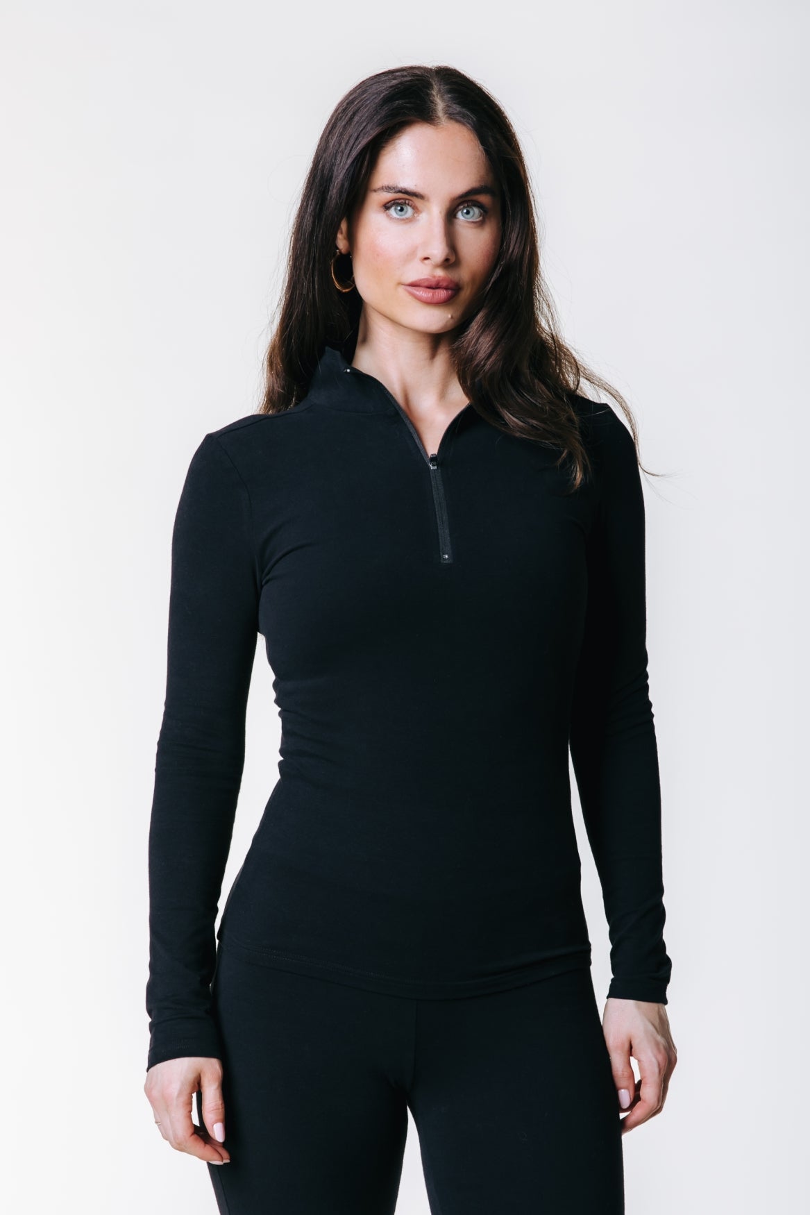 Uni Fitted Zip Top | Black