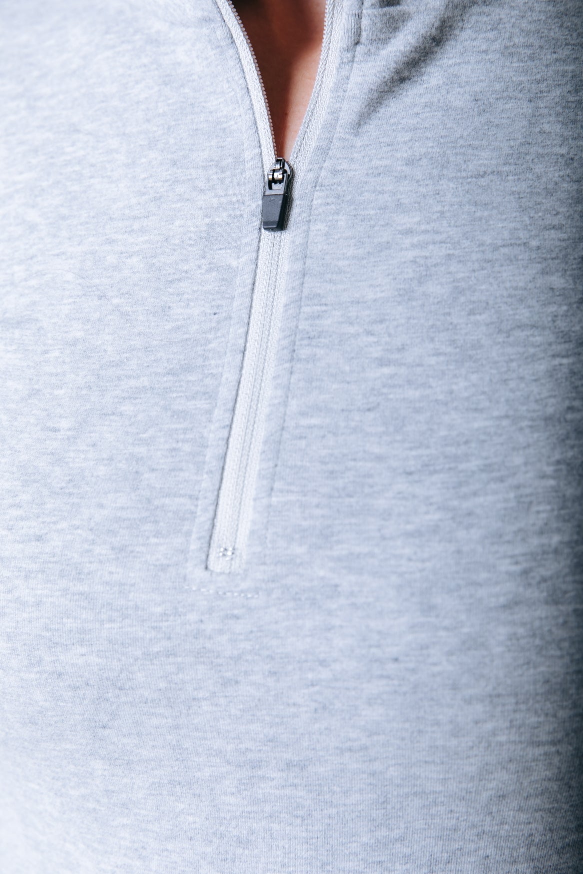 Uni Fitted Zip Top | Medium gray blend