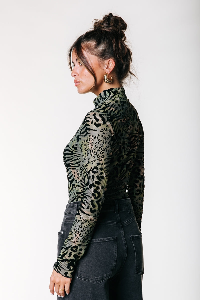 Neyo Leopard Flock Top | Army