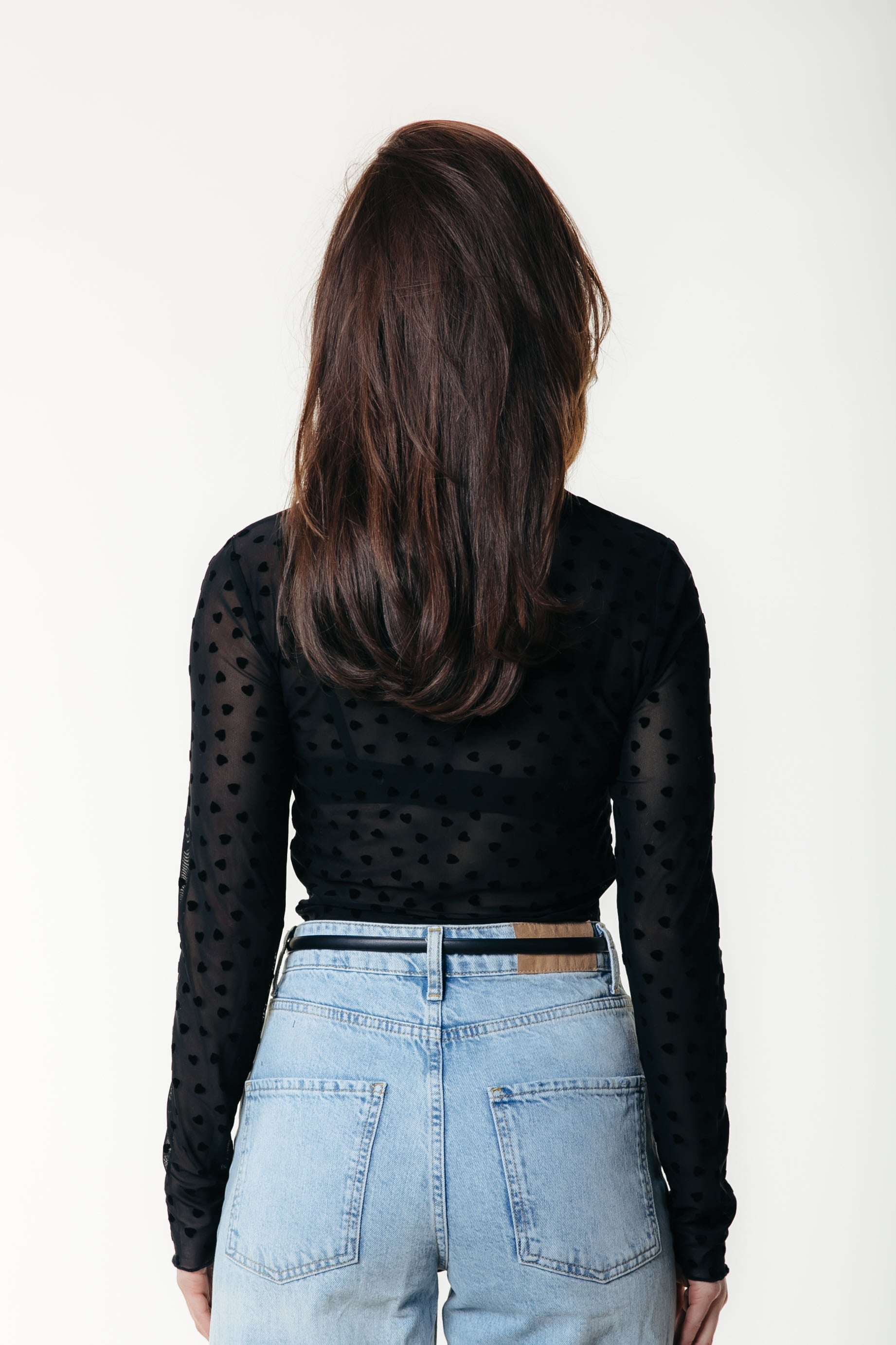 Neyo Hearts Mesh Top | Black