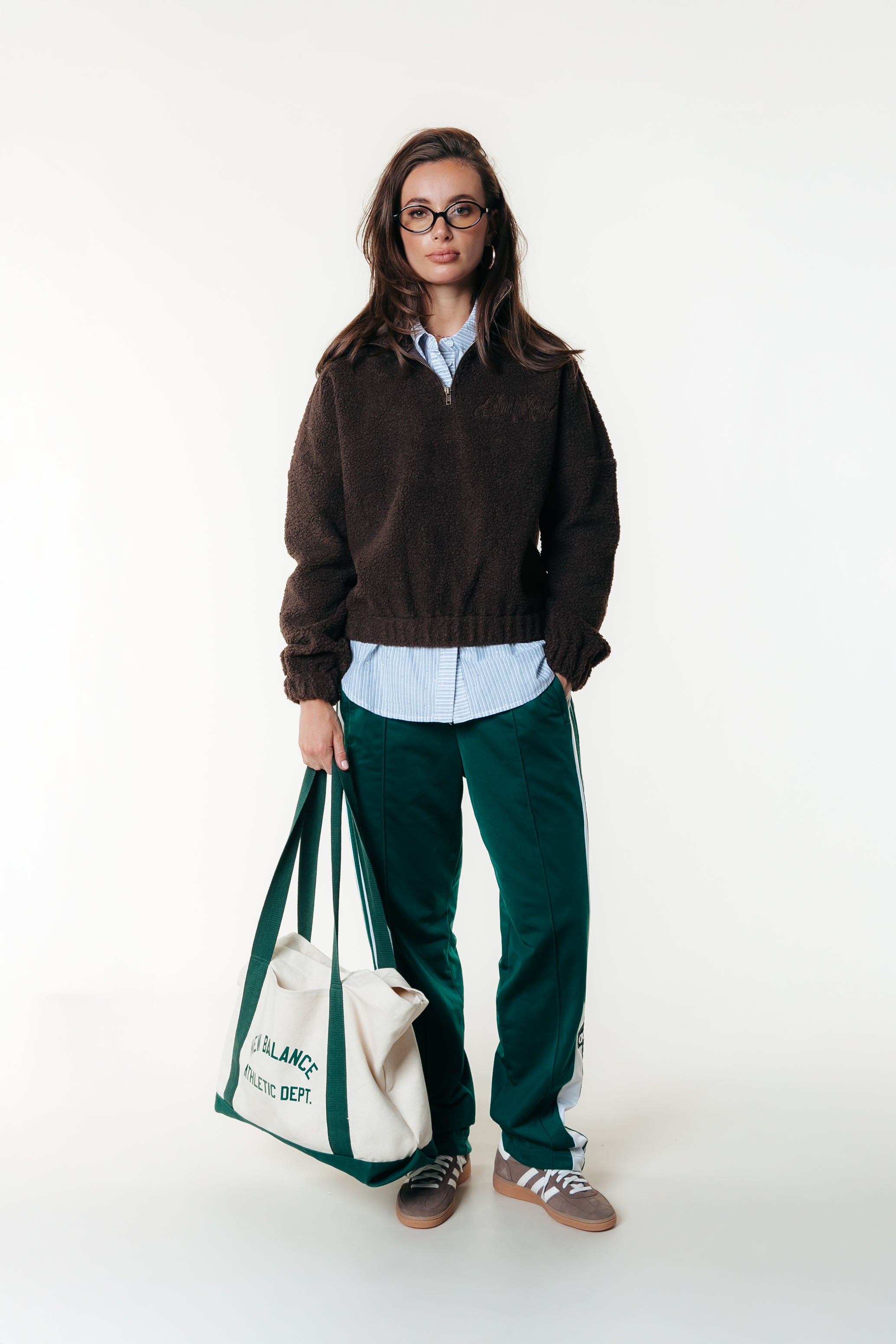 Jills Teddy Zip Sweat | Brown