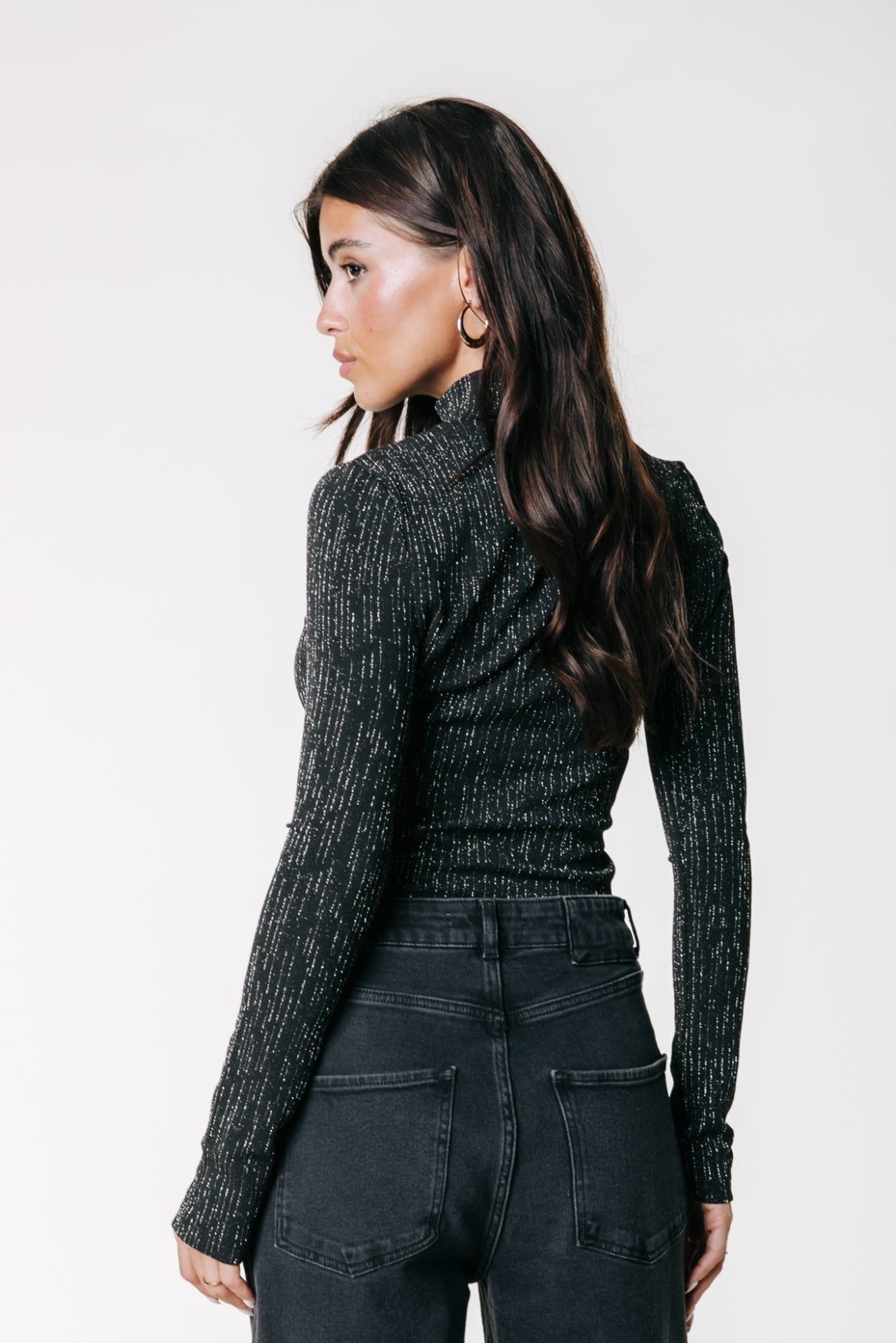 Jewel Lurex Structure Top | Black