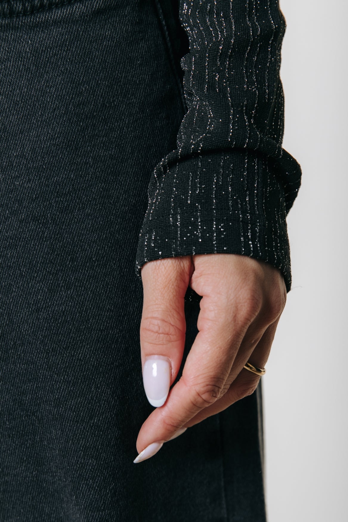 Jewel Lurex Structure Top | Black