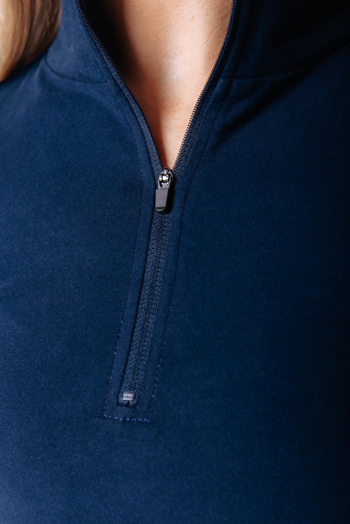 Fitted Zip Top | Dark Navy