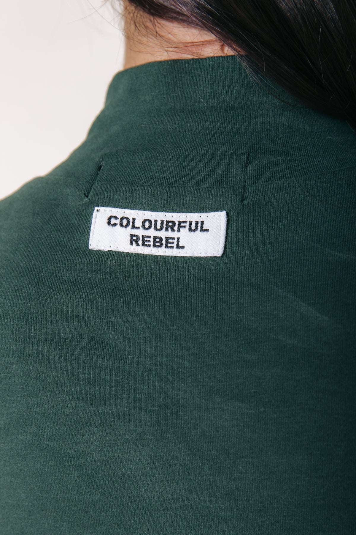 Fitted Turtleneck Top | Dark green