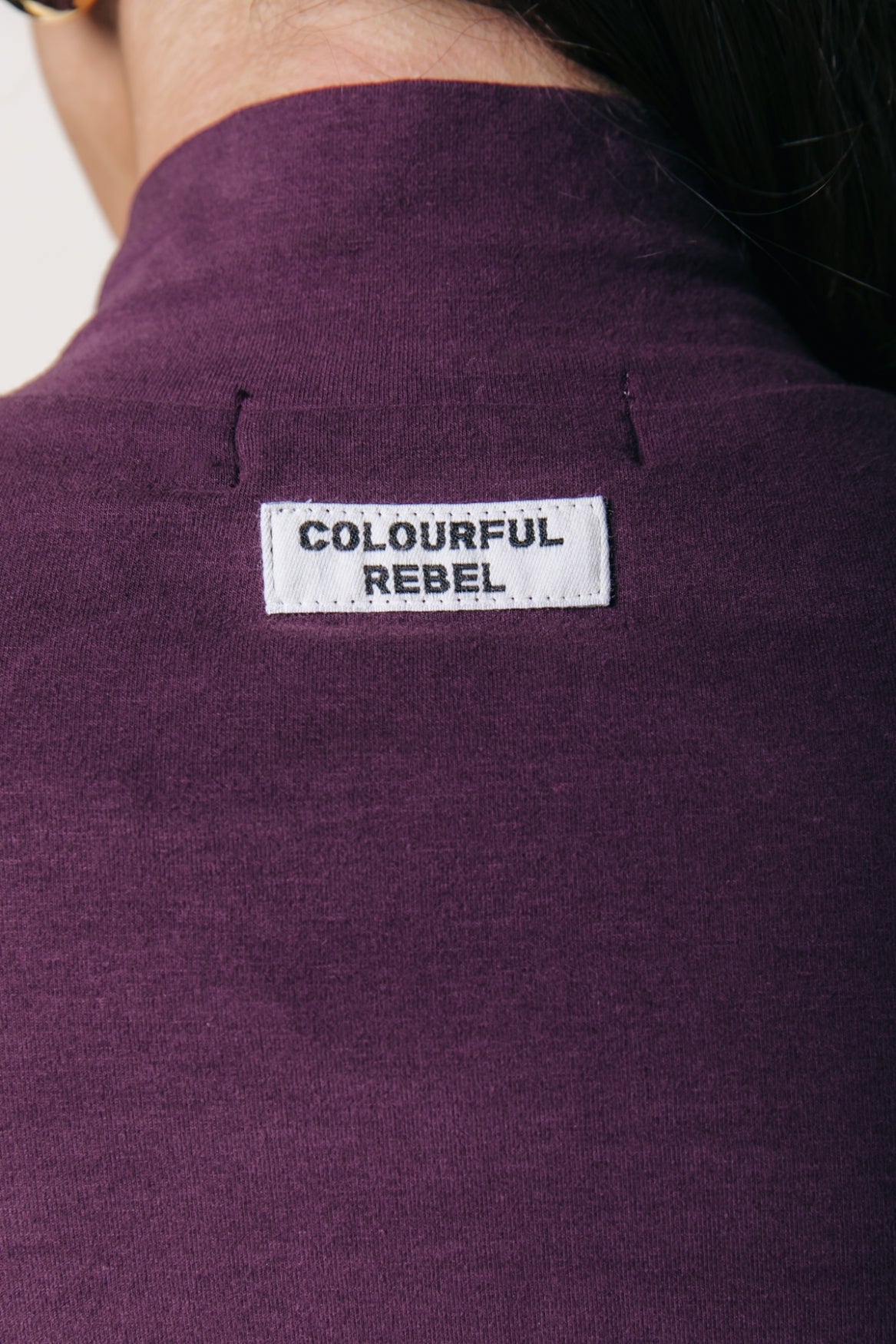Fitted Turtleneck Top | Dark purple