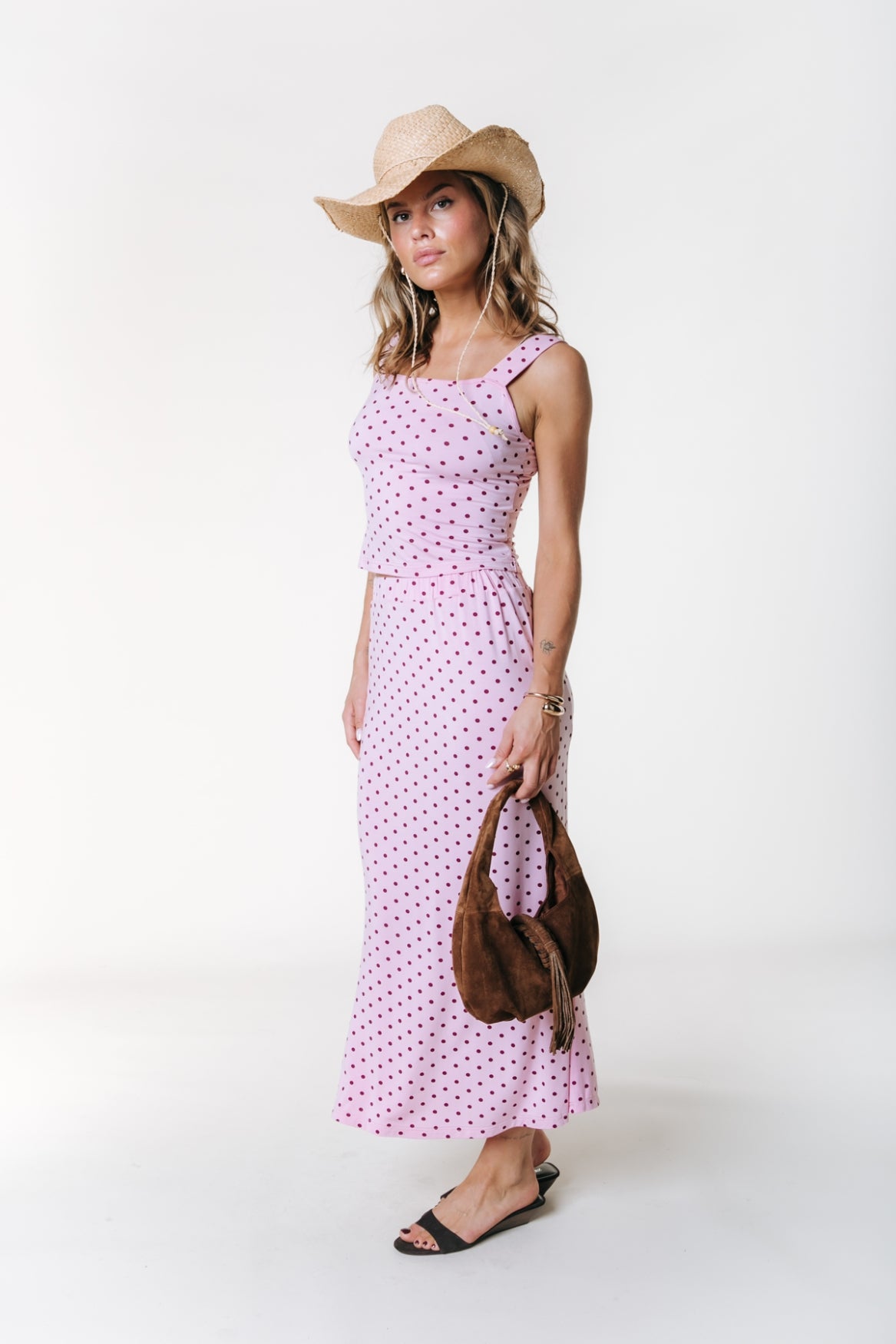 Tess Dots Top | Light pink
