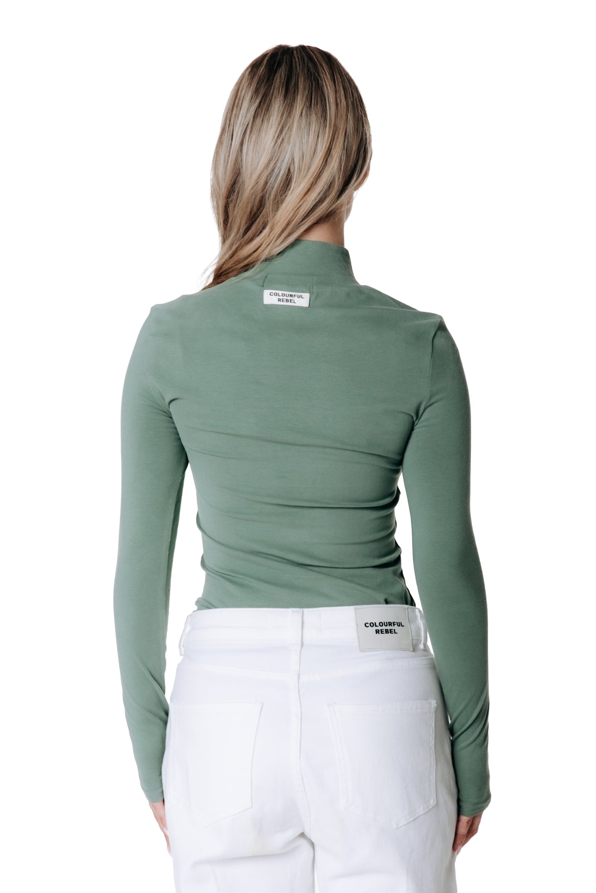Fitted Turtleneck Top | Olive Green