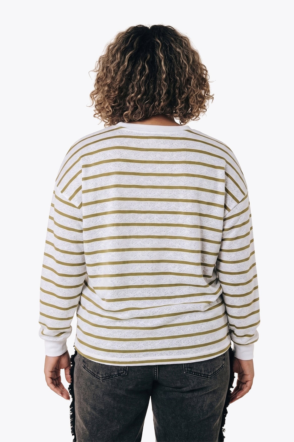 Striped Lace Longsleeve | Green / White