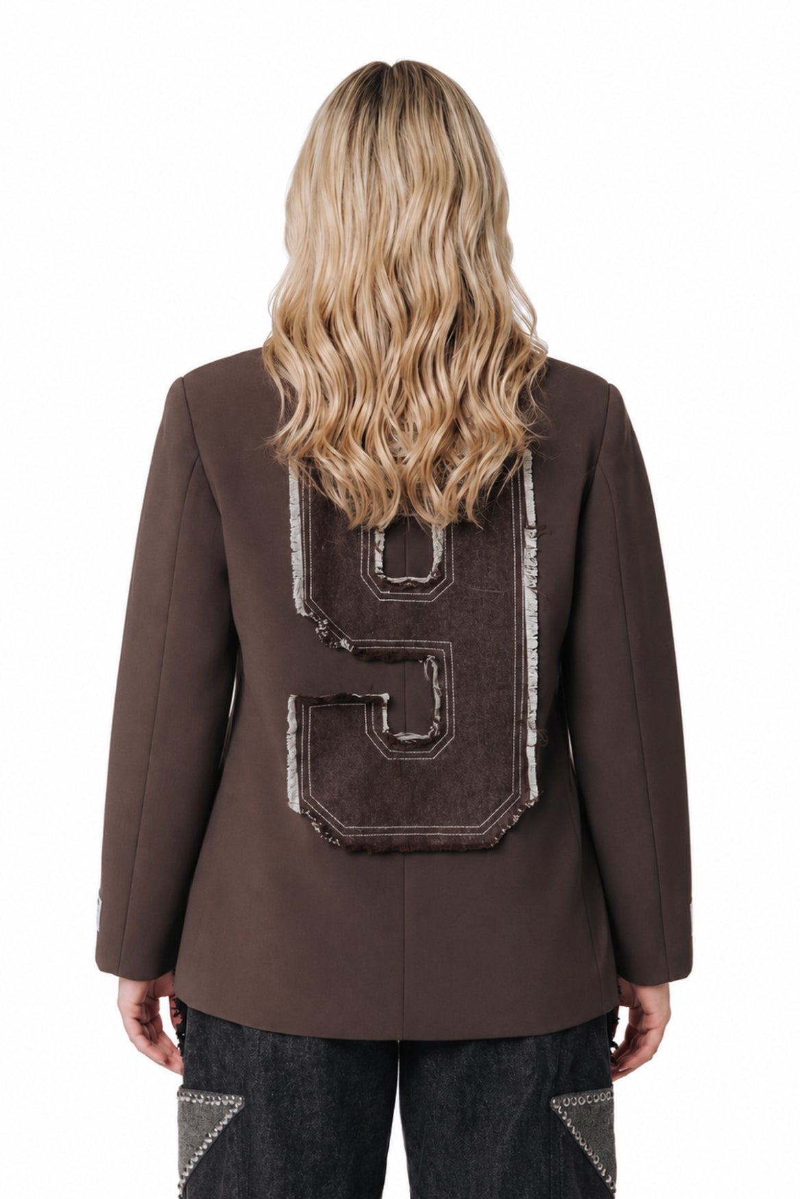 Gemma Denim Patch Blazer | Brown