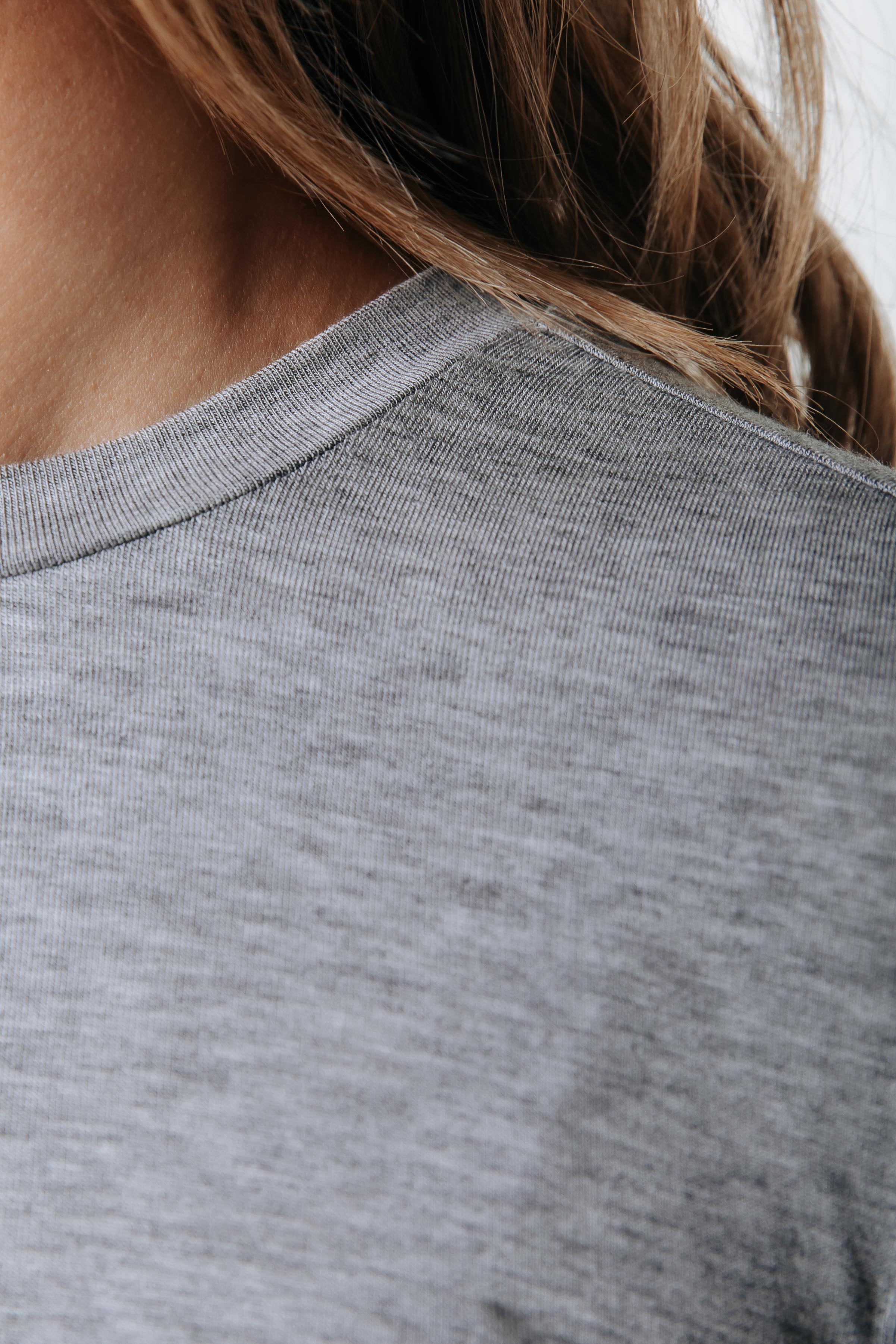 Fitted Lightweight Longsleeve | Medium grey melange