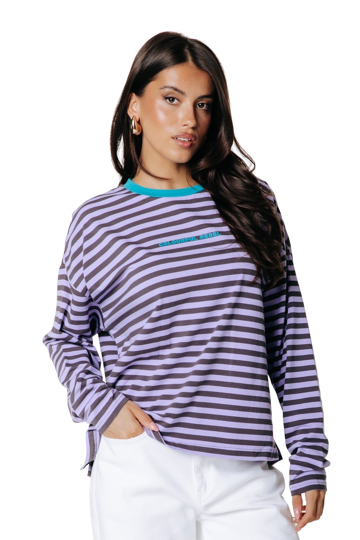 Two-Colored Striped Longsleeve | Lilac / Grey