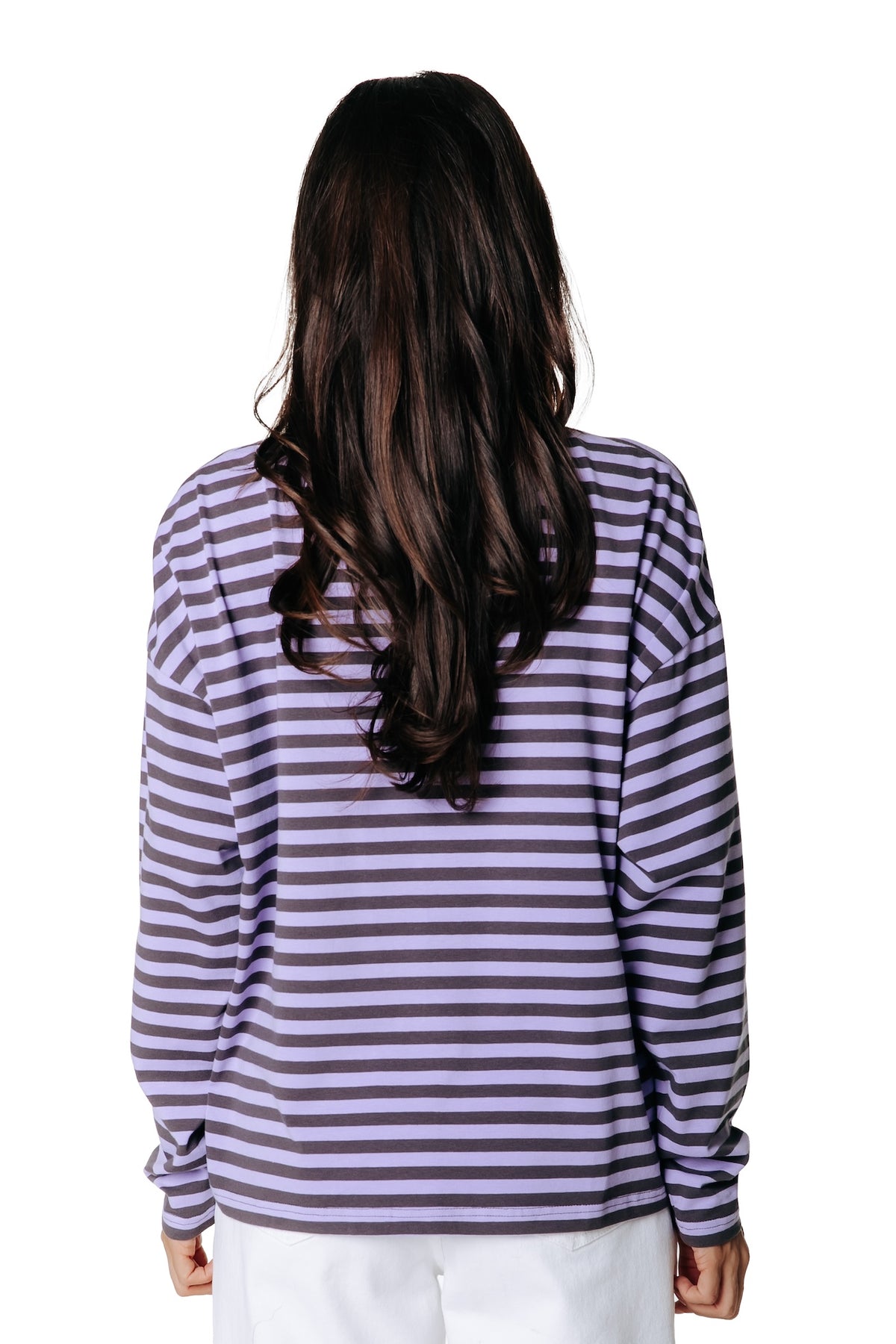Two Colored Striped Longsleeve | Lilac / Grey