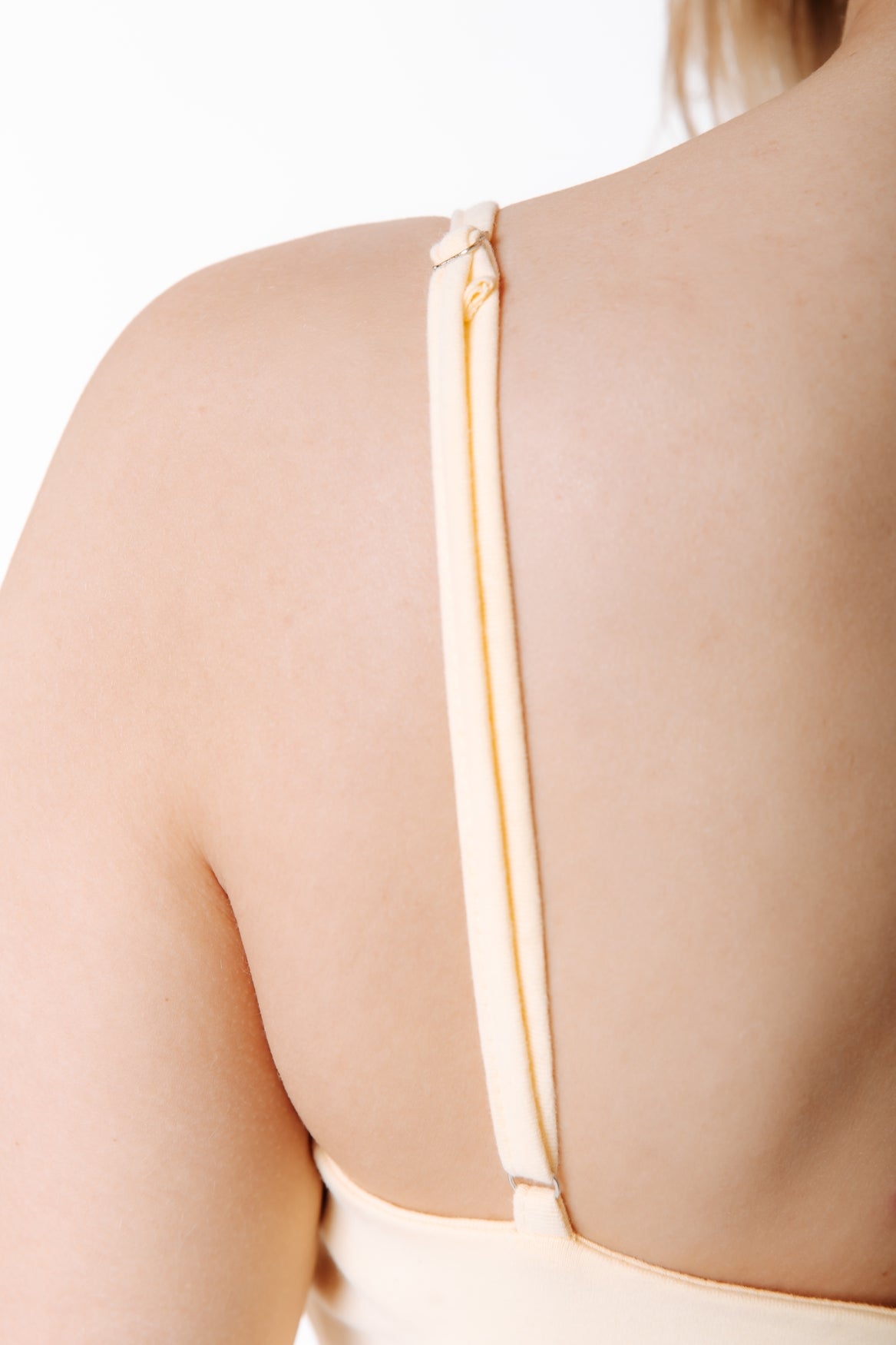 Fitted Strap Top | Soft yellow