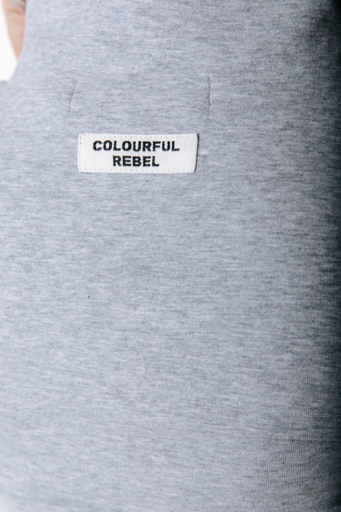 Fitted Full Zip Top | Medium grey melange