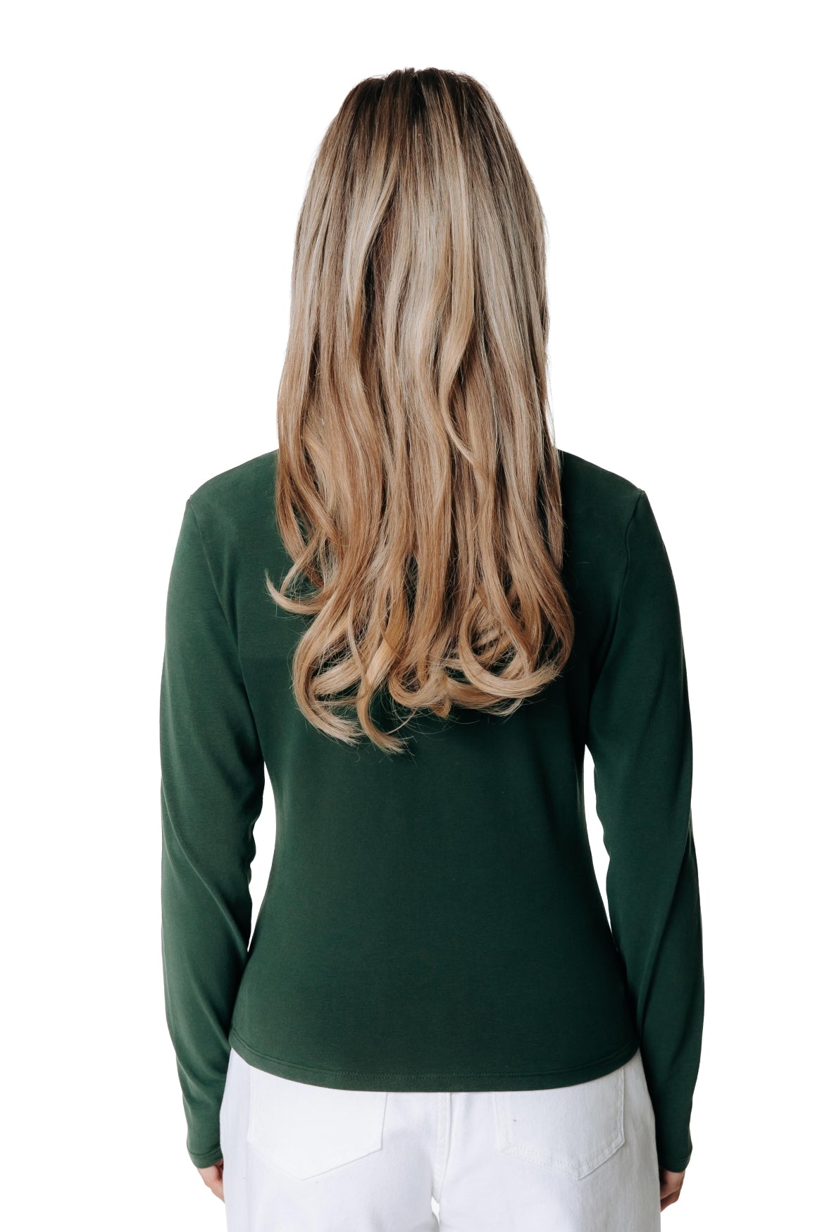 Fitted Full Zip Top | Dark green