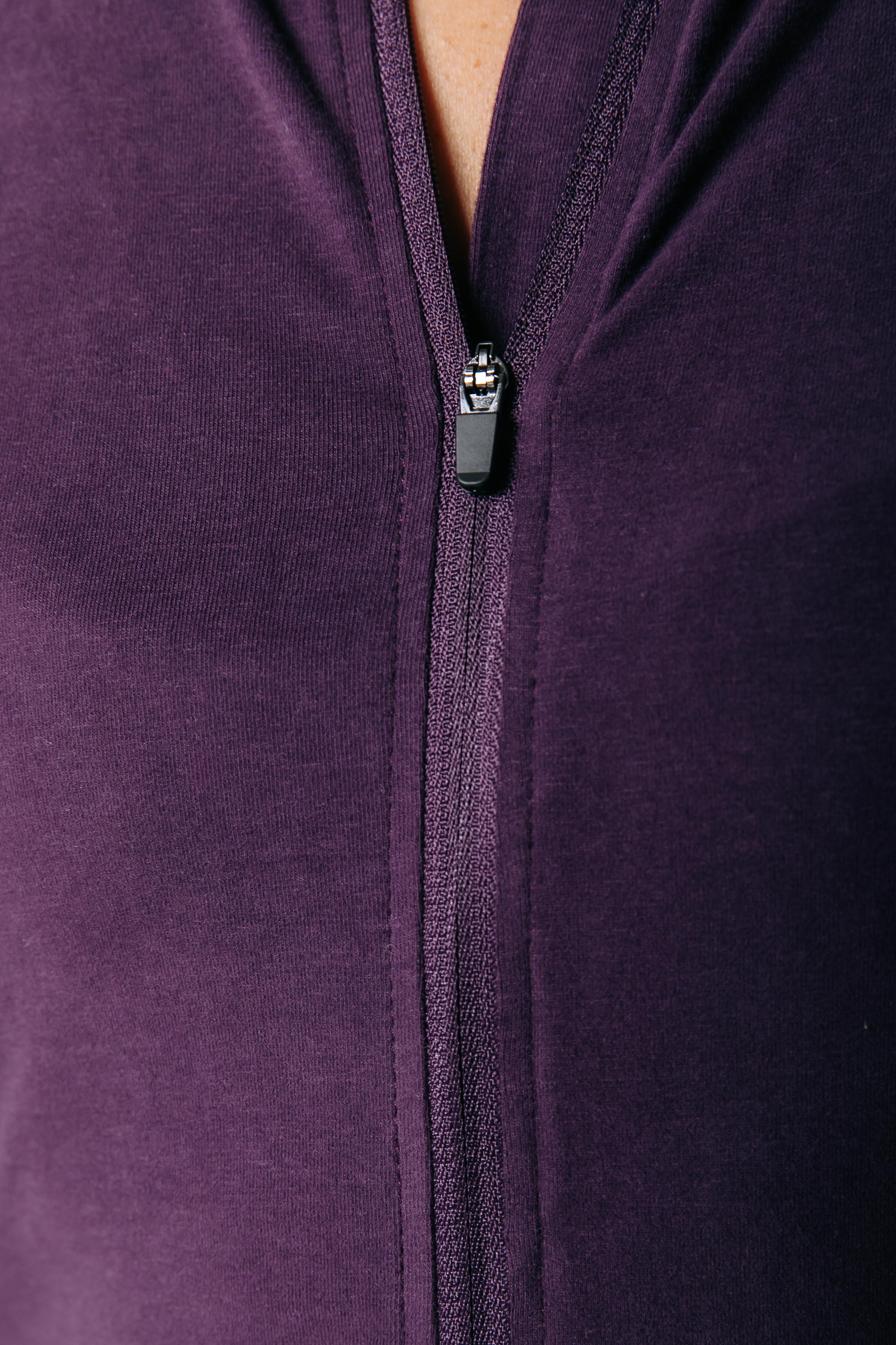 Fitted Full Zip Top | Dark purple