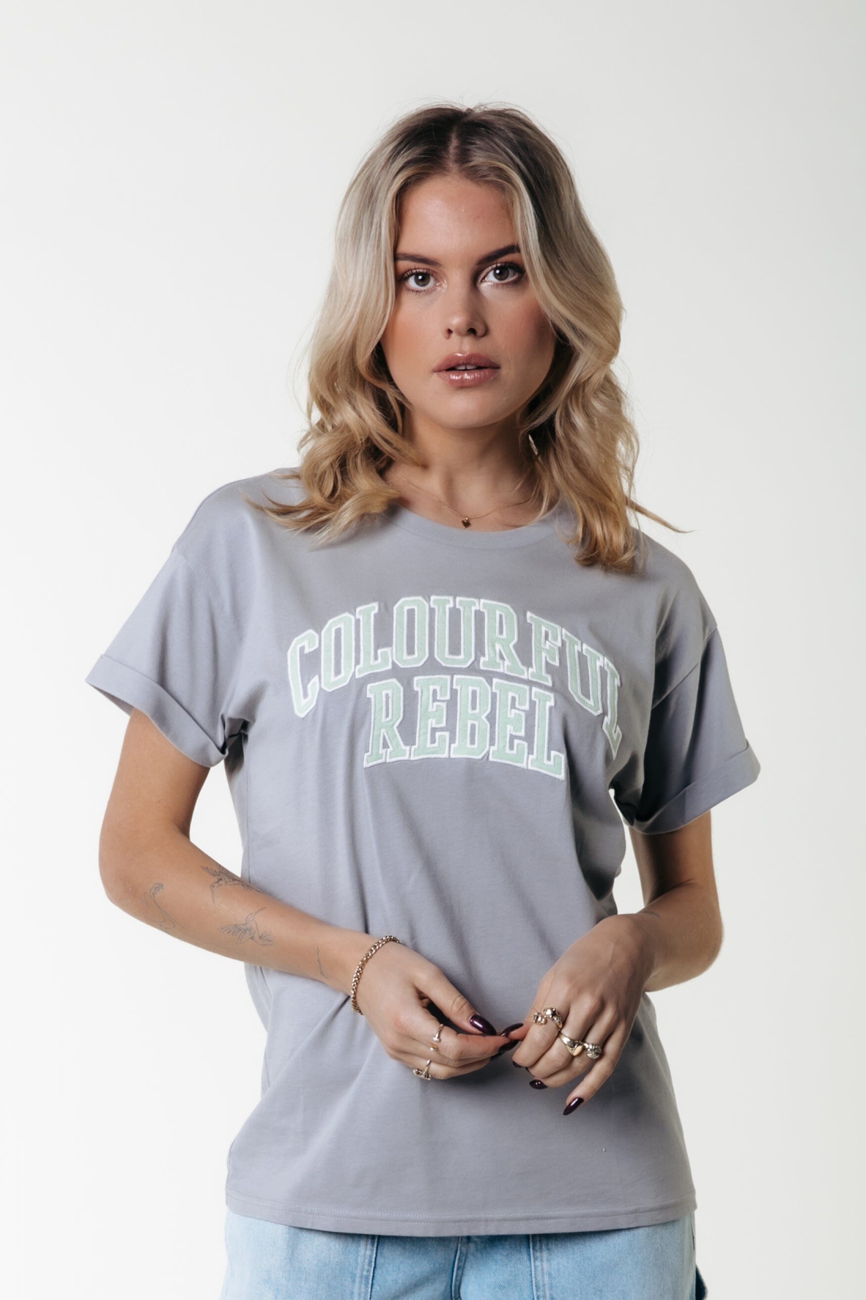 Colourful Rebel Logo Tee Light grey Colourful Rebel Logo Tee Light grey