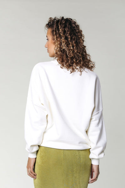 Colourful Rebel CR Curly Logo Dropped Shoulder Sweat | Standard white 