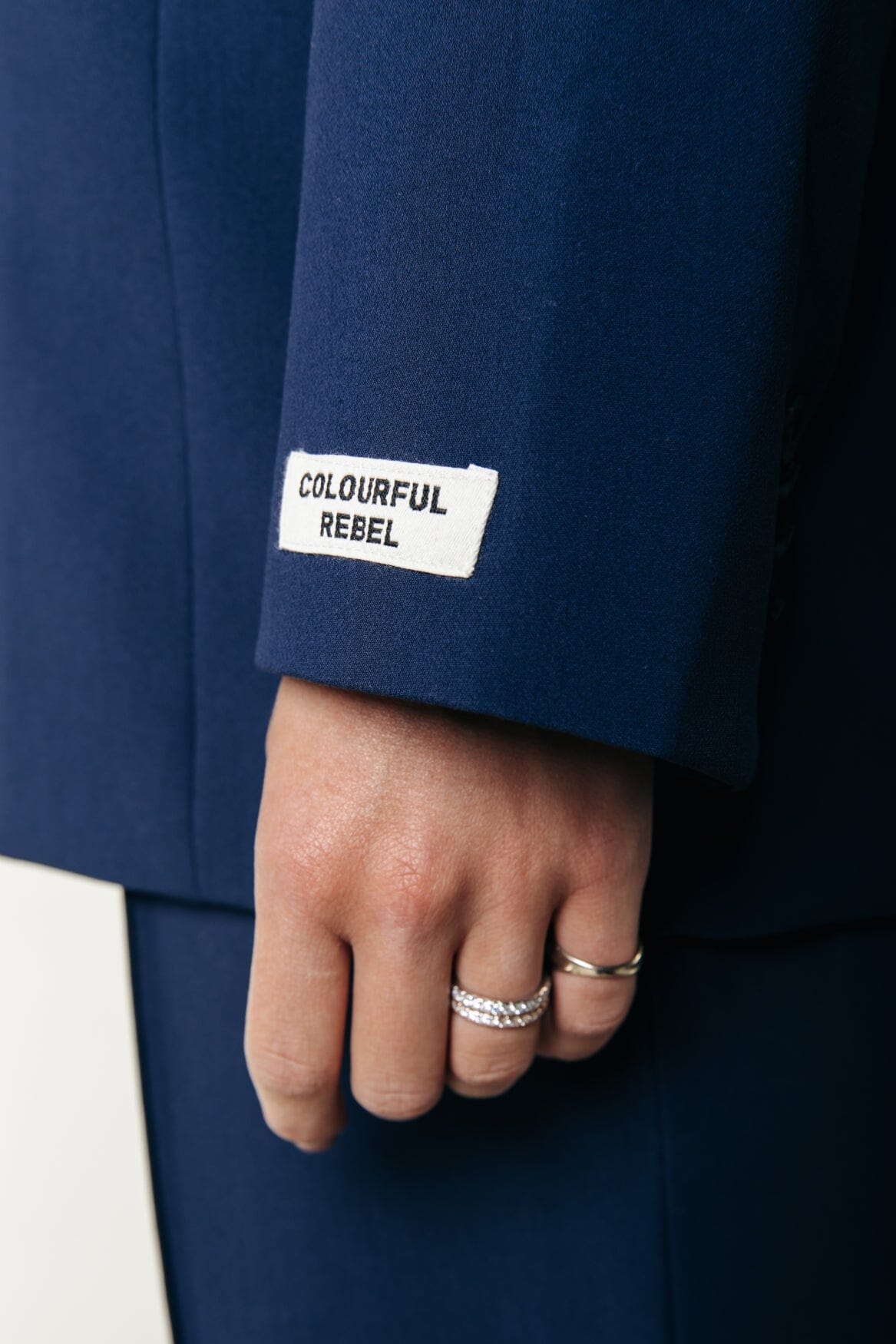 Colourful Rebel Jesra Racer Logo Single Breasted Blazer | Dark Navy