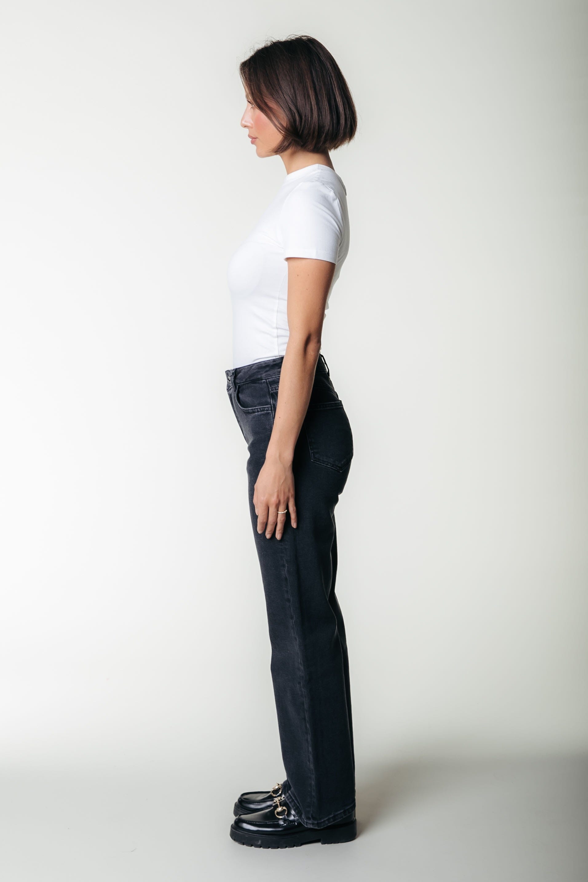 Colourful Rebel Jones Straight Leg Denim | Dark grey denim