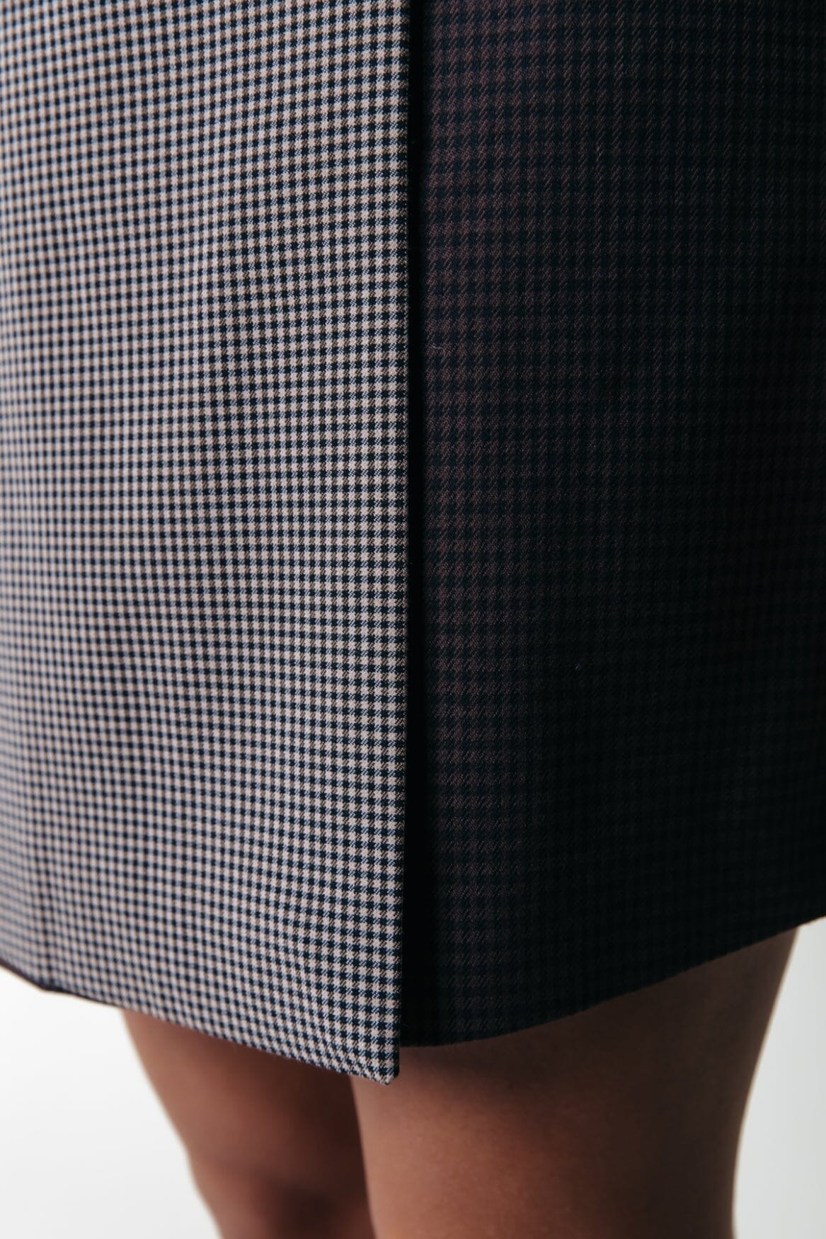 Colourful Rebel Maeve Check Skirt | Darkest Brown