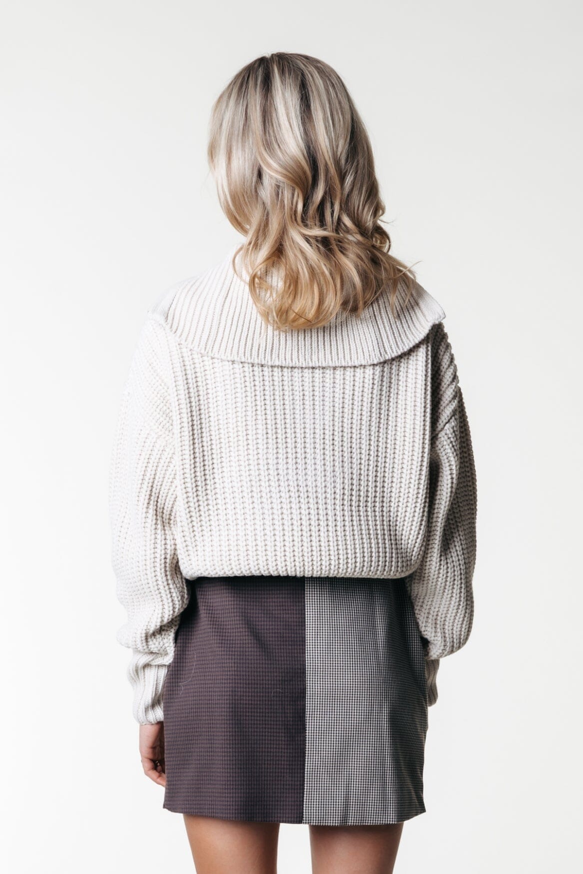 Colourful Rebel Maeve Check Skirt | Darkest Brown