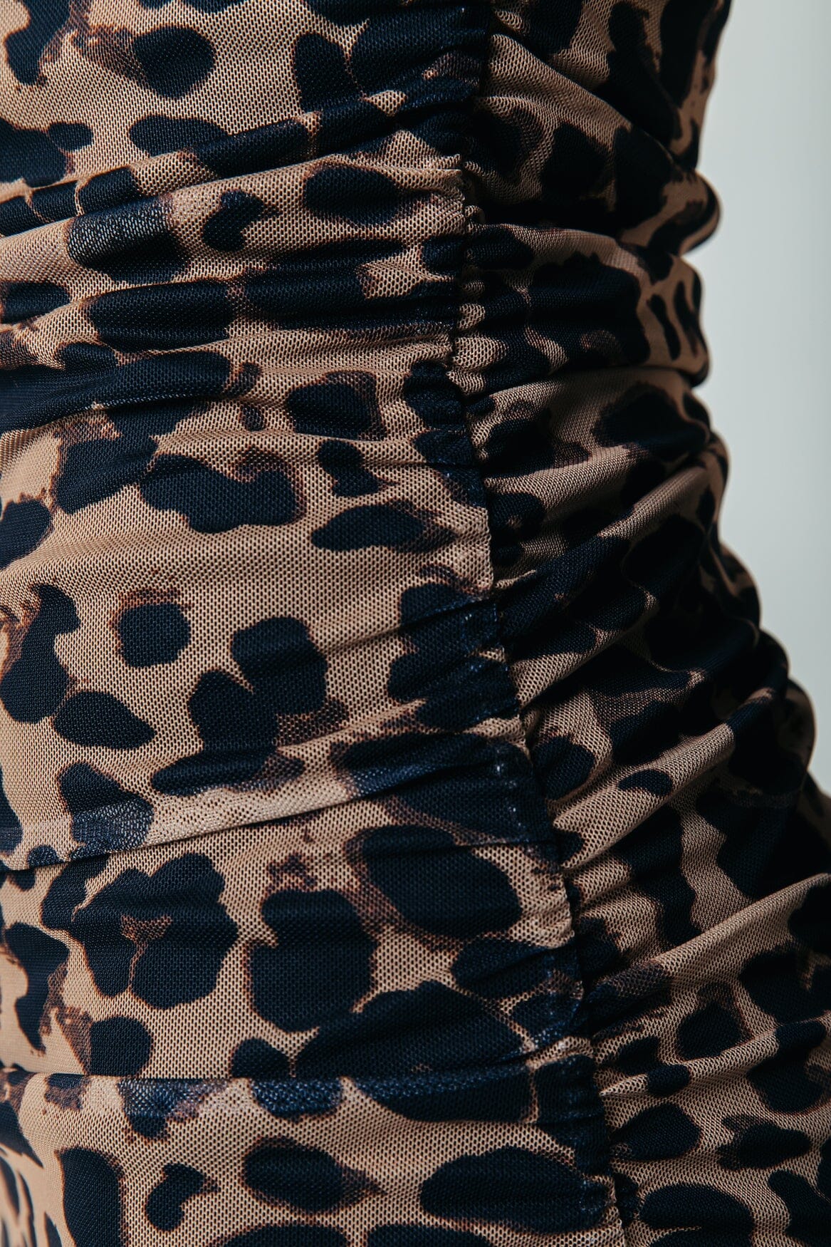 Colourful Rebel Maude Leopard Mesh Maxi Dress LS | Beige