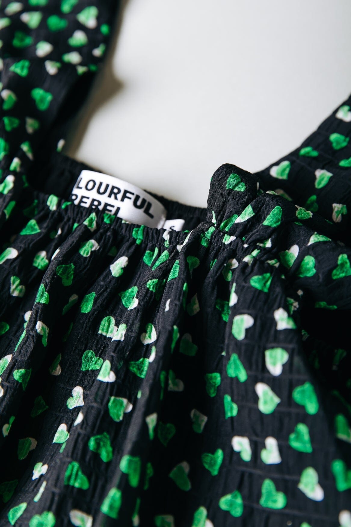 Colourful Rebel Milan Hearts Spaghetti Top | Bright green