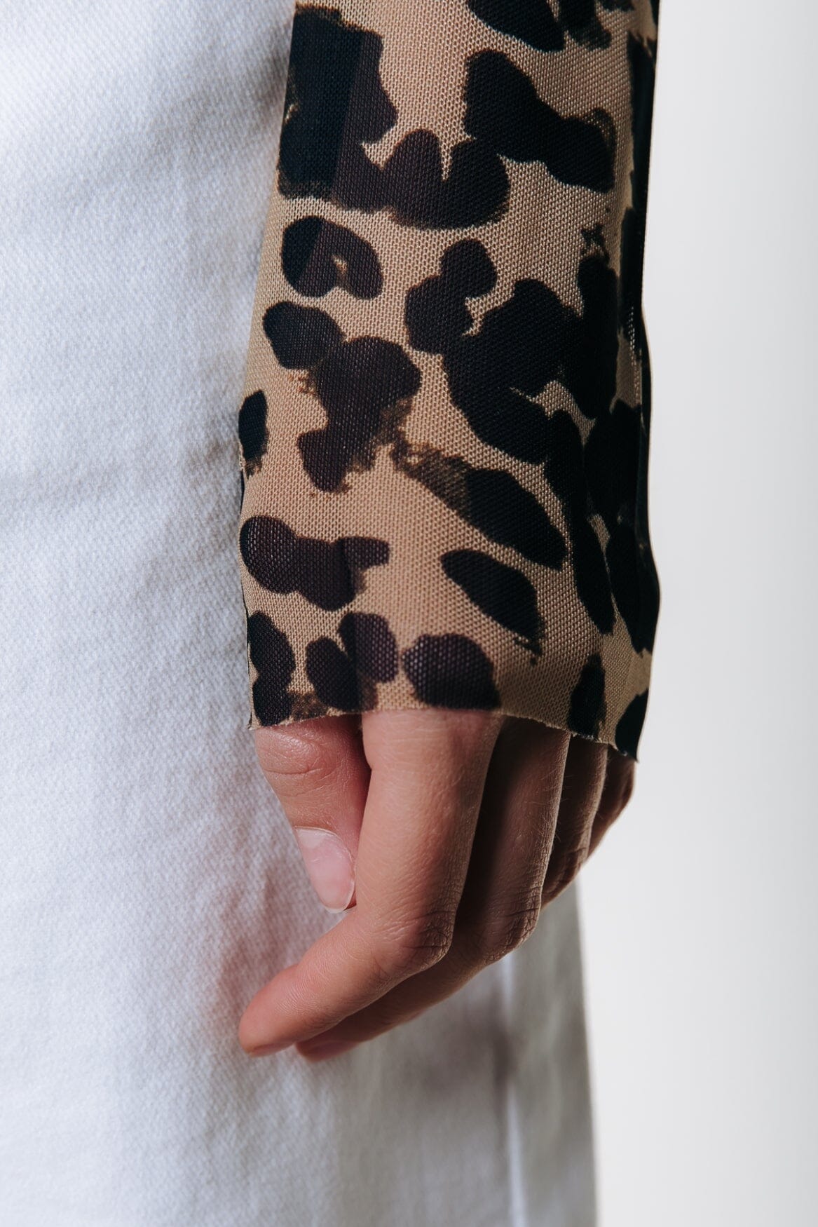 Colourful Rebel Nuna Leopard Mesh Top | Beige