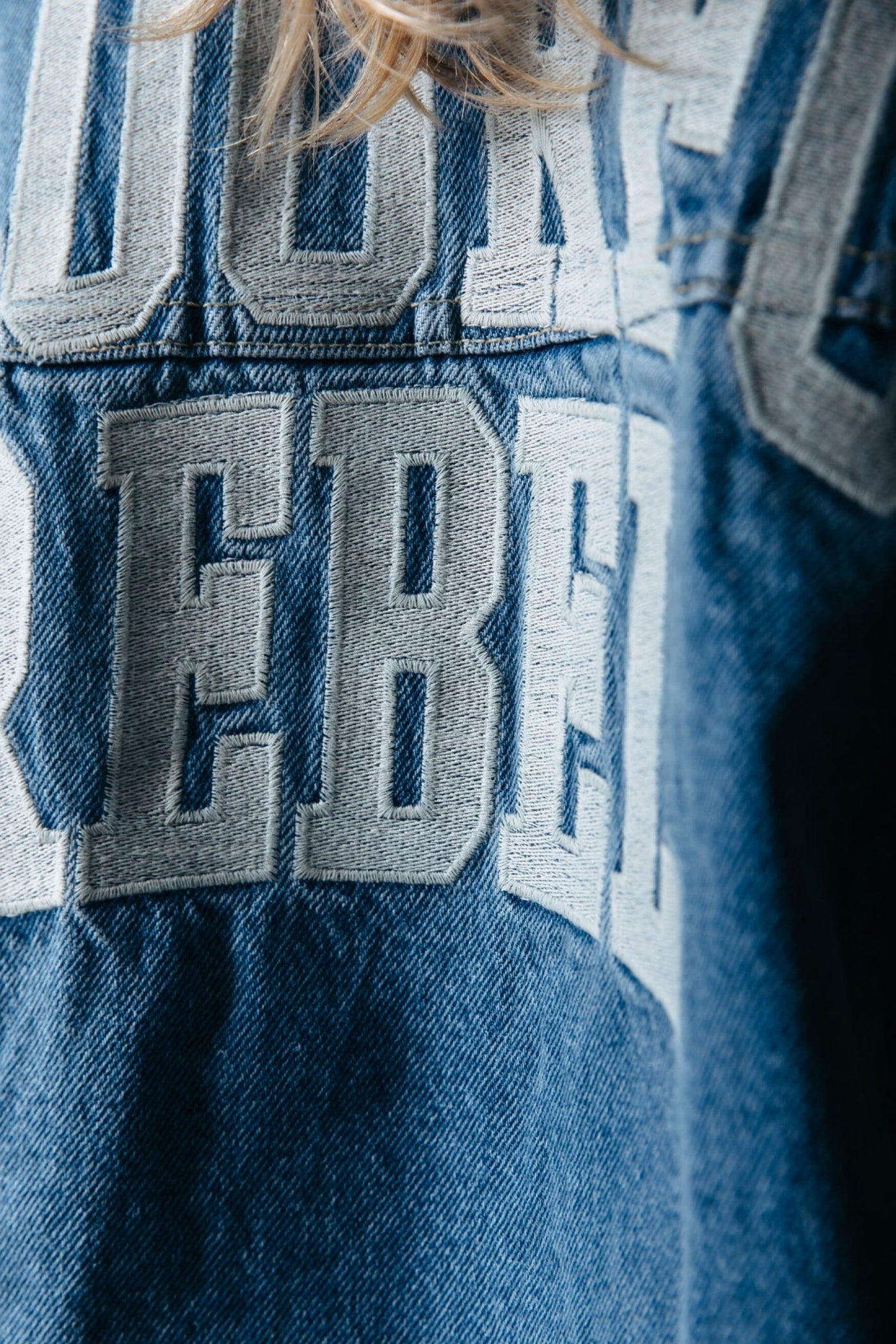 Colourful Rebel Paige Logo Denim Jacket | Mid blue denim 