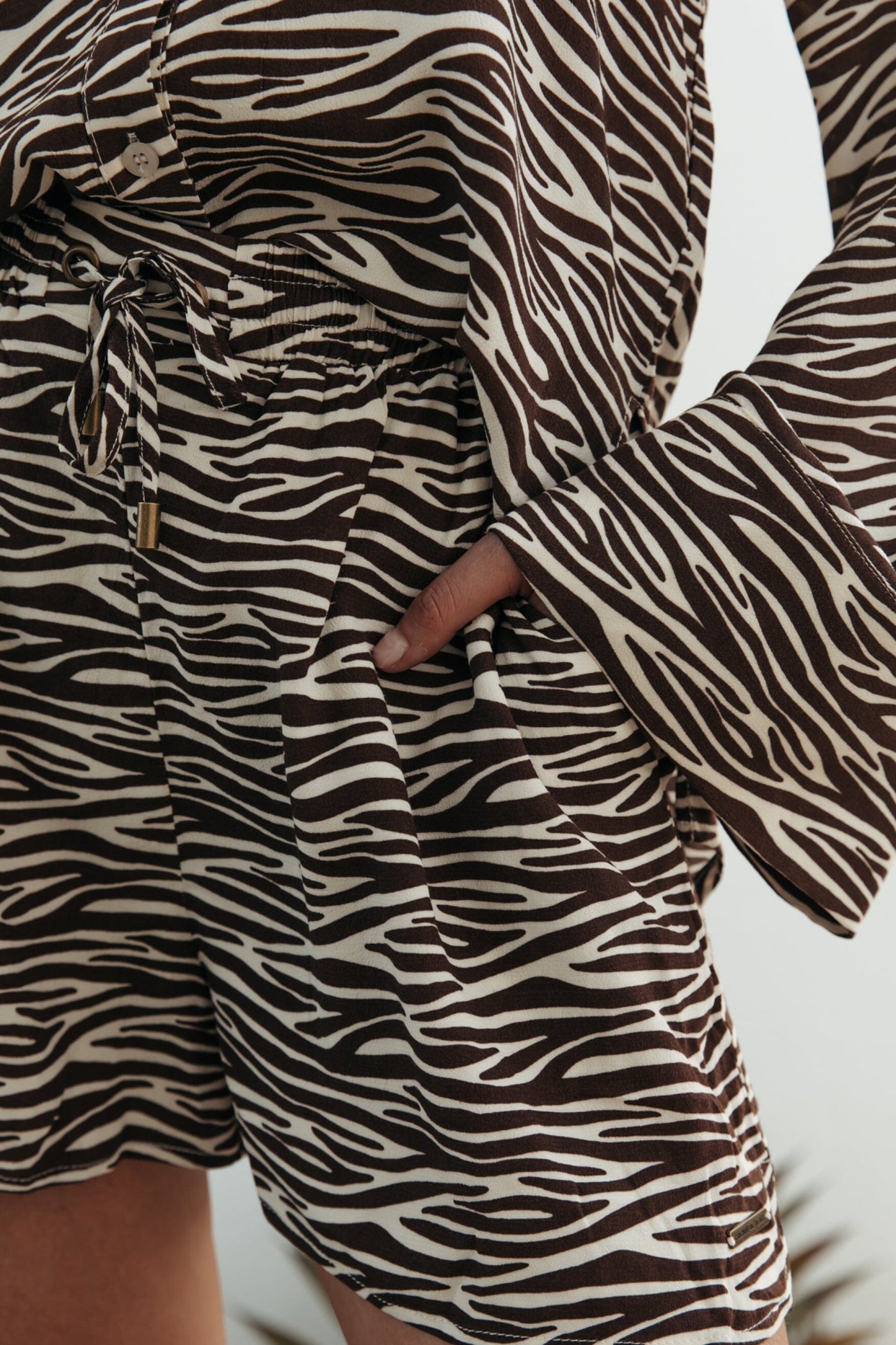 Colourful Rebel Tilly Zebra Short | Dark brown 