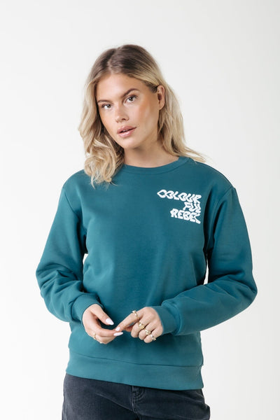 Colourful Rebel Wave Logo Sweat | Forest Green 8720867040996