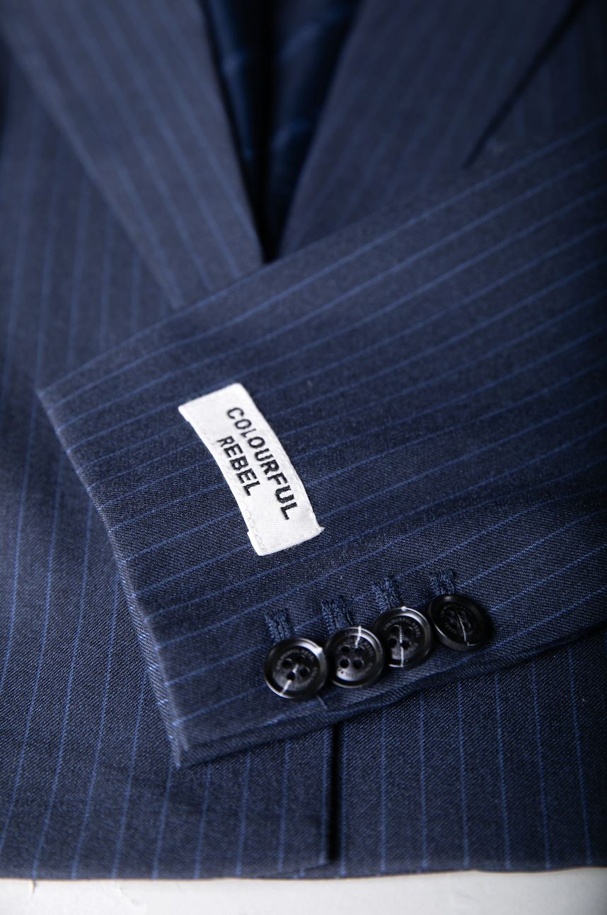 Colourful Rebel Winoah Stripe Cropped Blazer | Dark blue