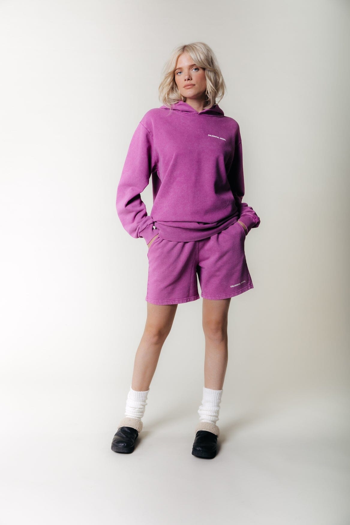 Colourful Rebel Colourful Rebel Washed Hoodie | Fuchsia 8720603283205