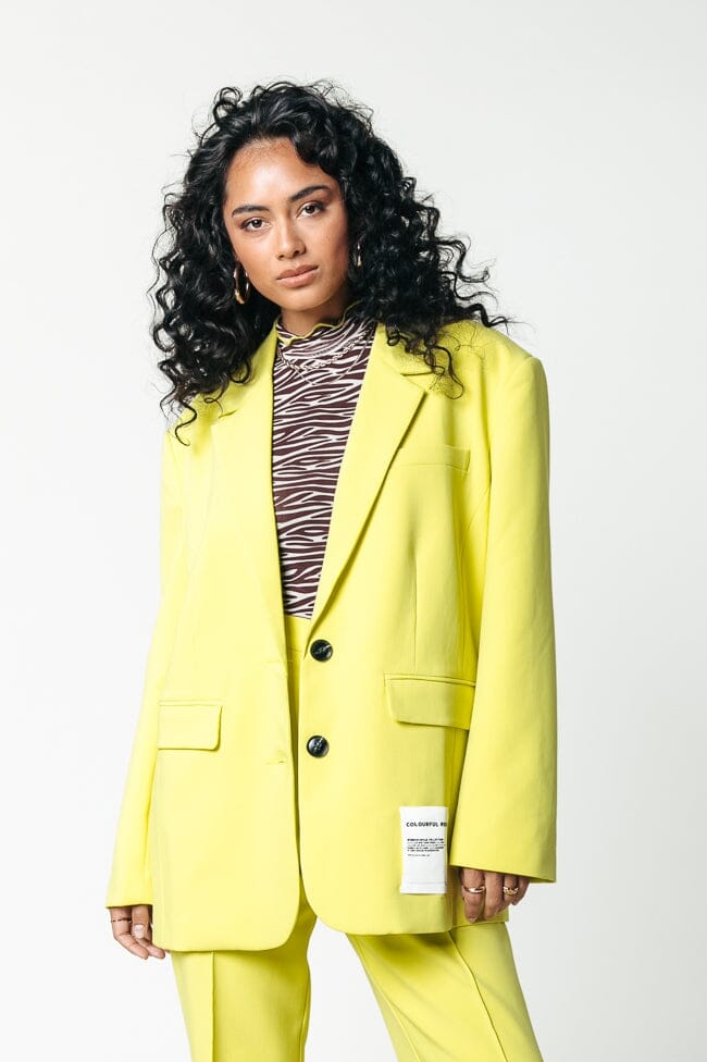 Colourful Rebel Gemma Oversized Blazer | Neon lime 8720867012696