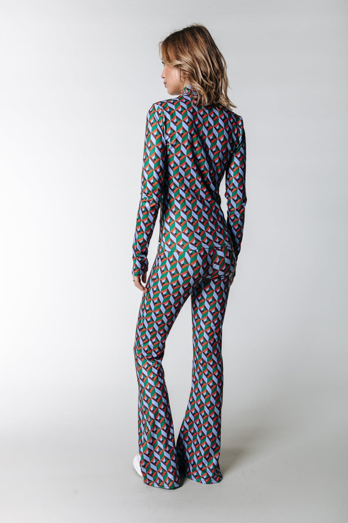 Colourful Rebel Graphic Peached Flare Pants | Multicolor