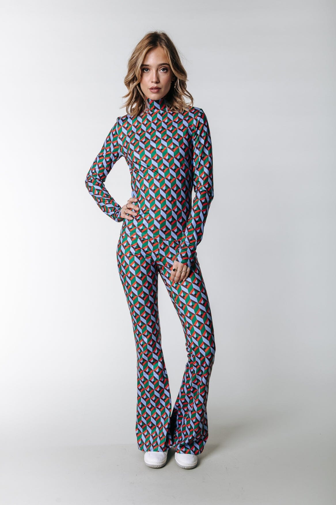 Colourful Rebel Graphic Peached Flare Pants | Multicolor 8720603291194