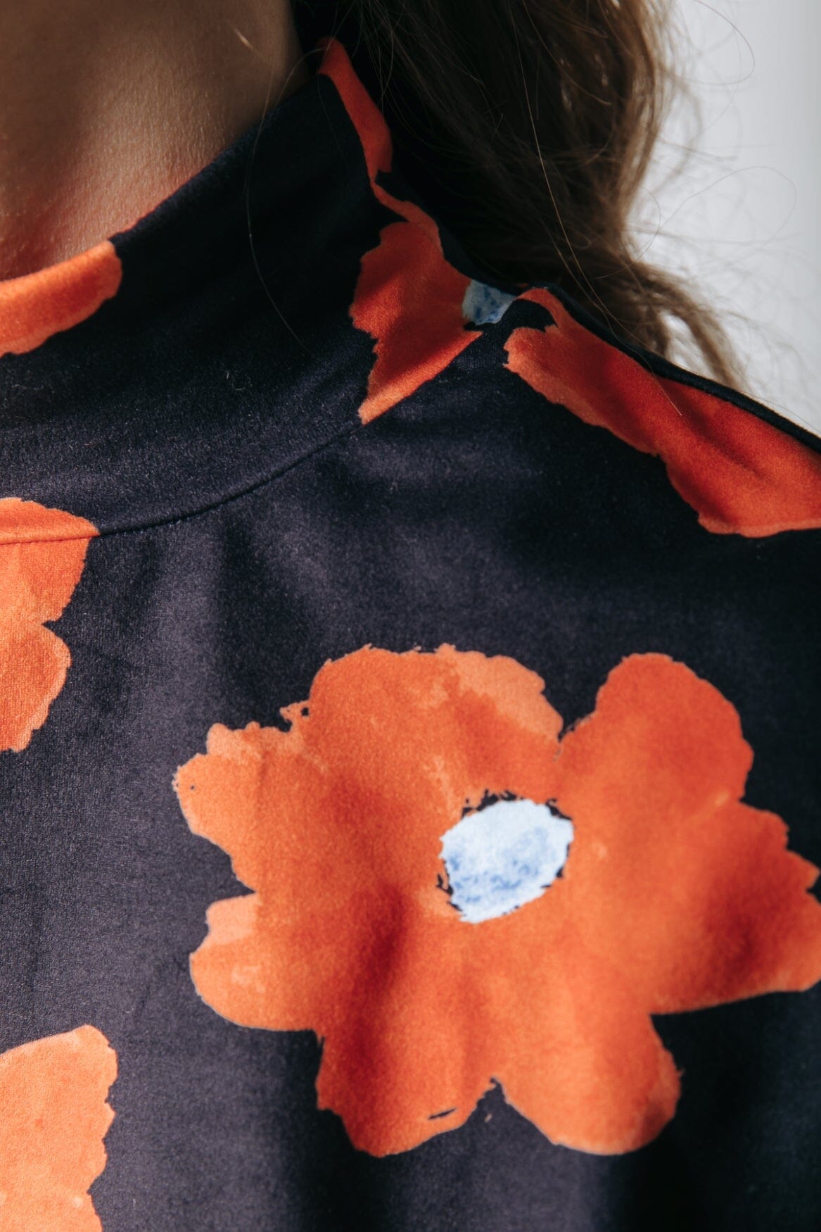 Colourful Rebel Neyo Flower Peached Turtleneck Top | Mandarin Orange
