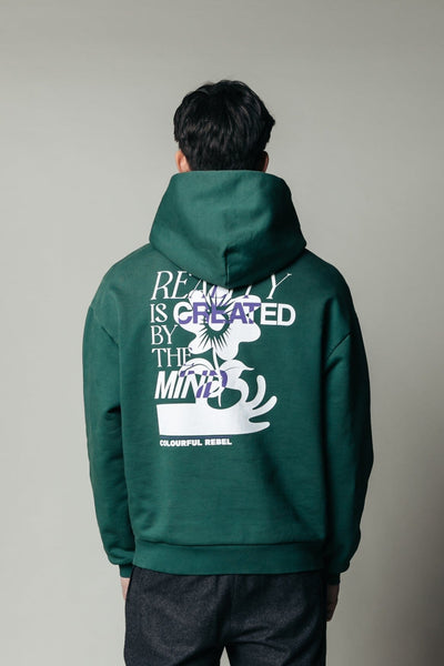 Colourful Rebel Reality Relaxed Clean Hoodie | Dark green 8720603299855
