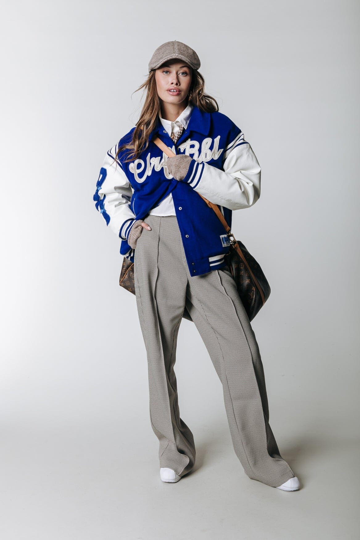 Colourful Rebel Rus Check Pants | Light brown