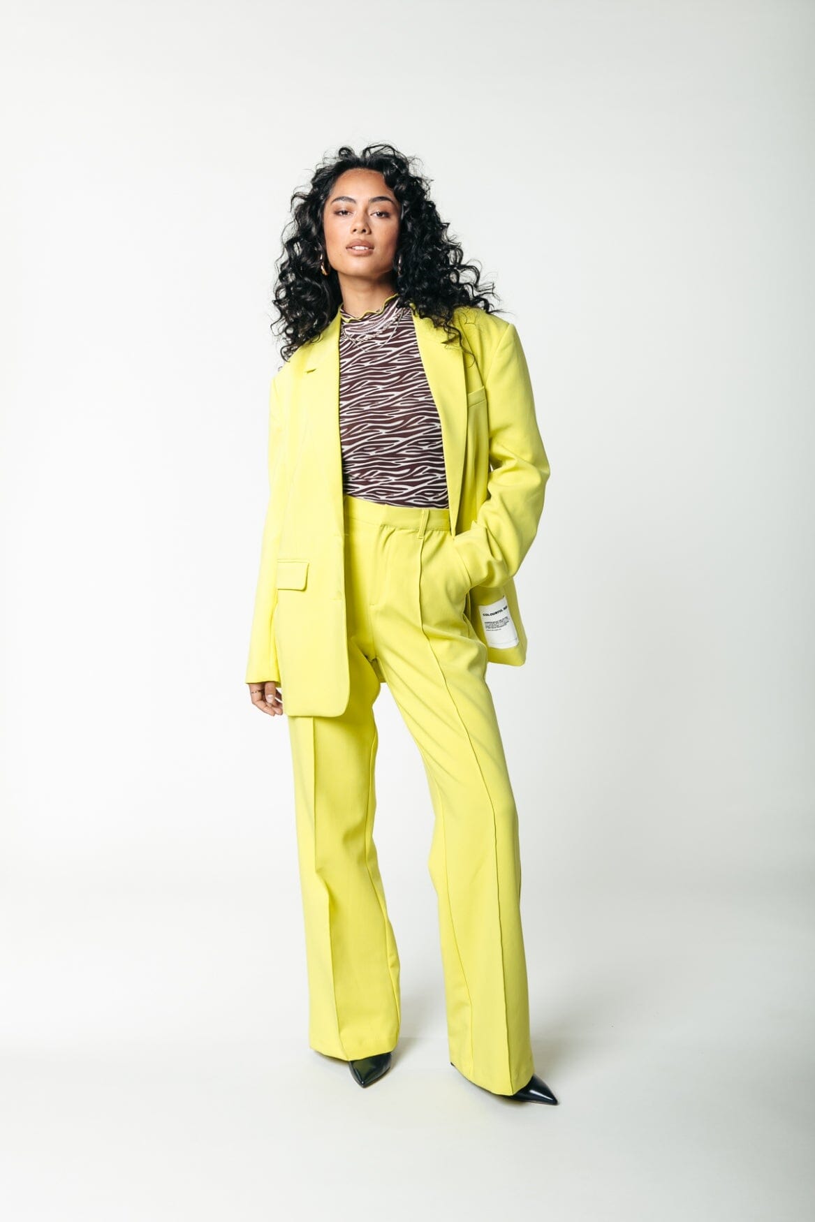 Colourful Rebel Rus Uni Straight Pants | Neon lime 8720867012818